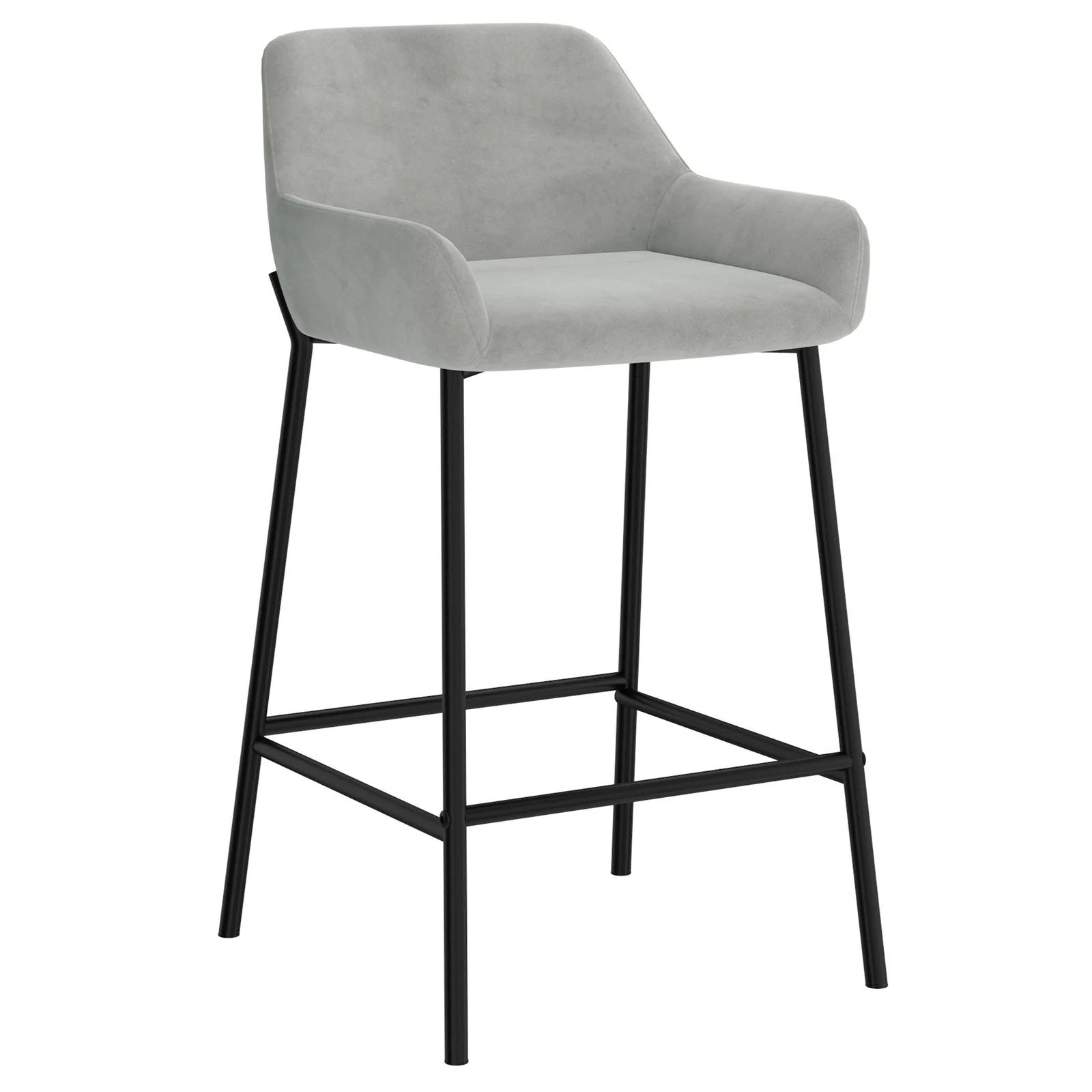 Worldwide Home Furnishings Baily-26'' Counter Stool-Grey Velvet 26" Counter Stool, Velvet, Set Of 2 203-541GRY - Image 3