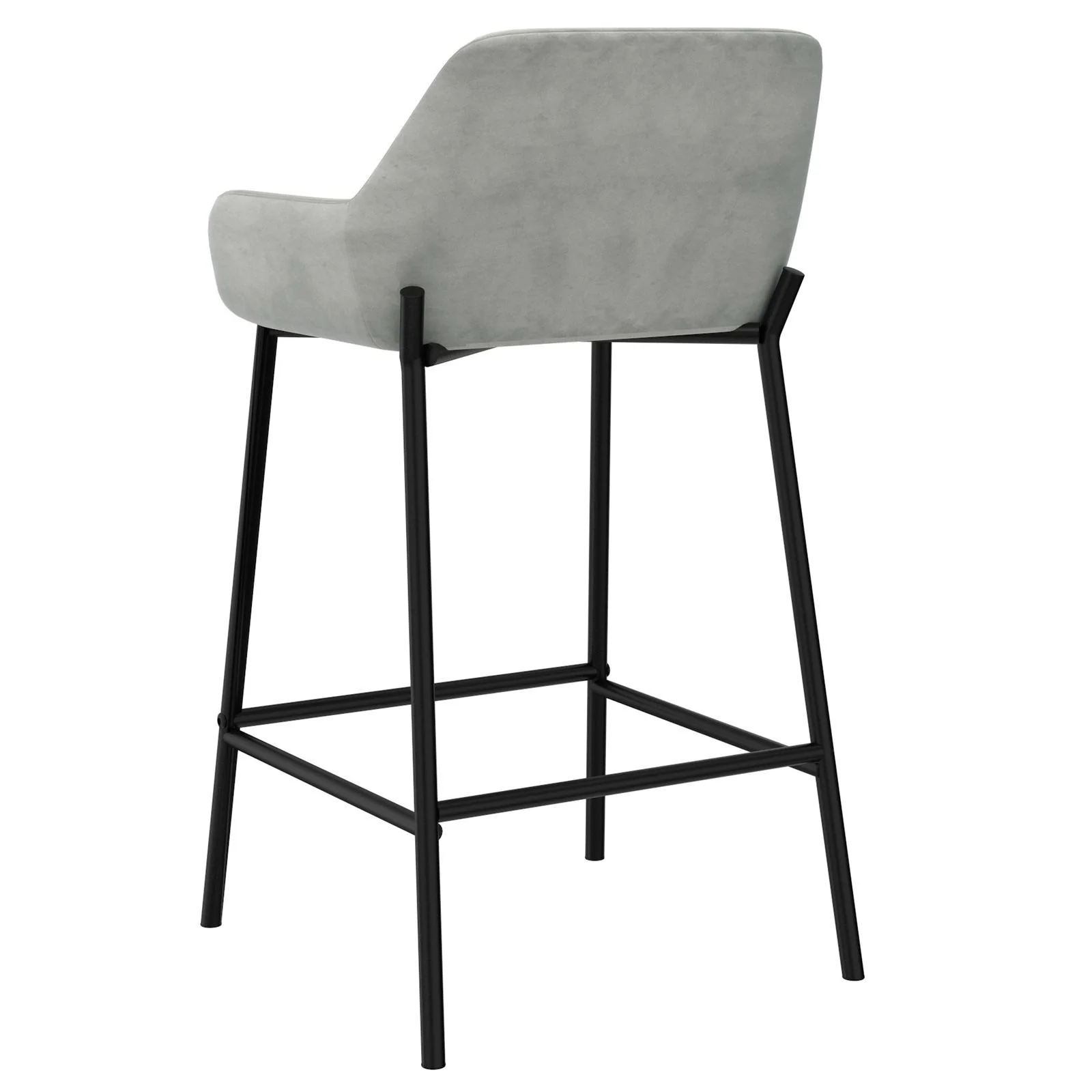 Worldwide Home Furnishings Baily-26'' Counter Stool-Grey Velvet 26" Counter Stool, Velvet, Set Of 2 203-541GRY - Image 4