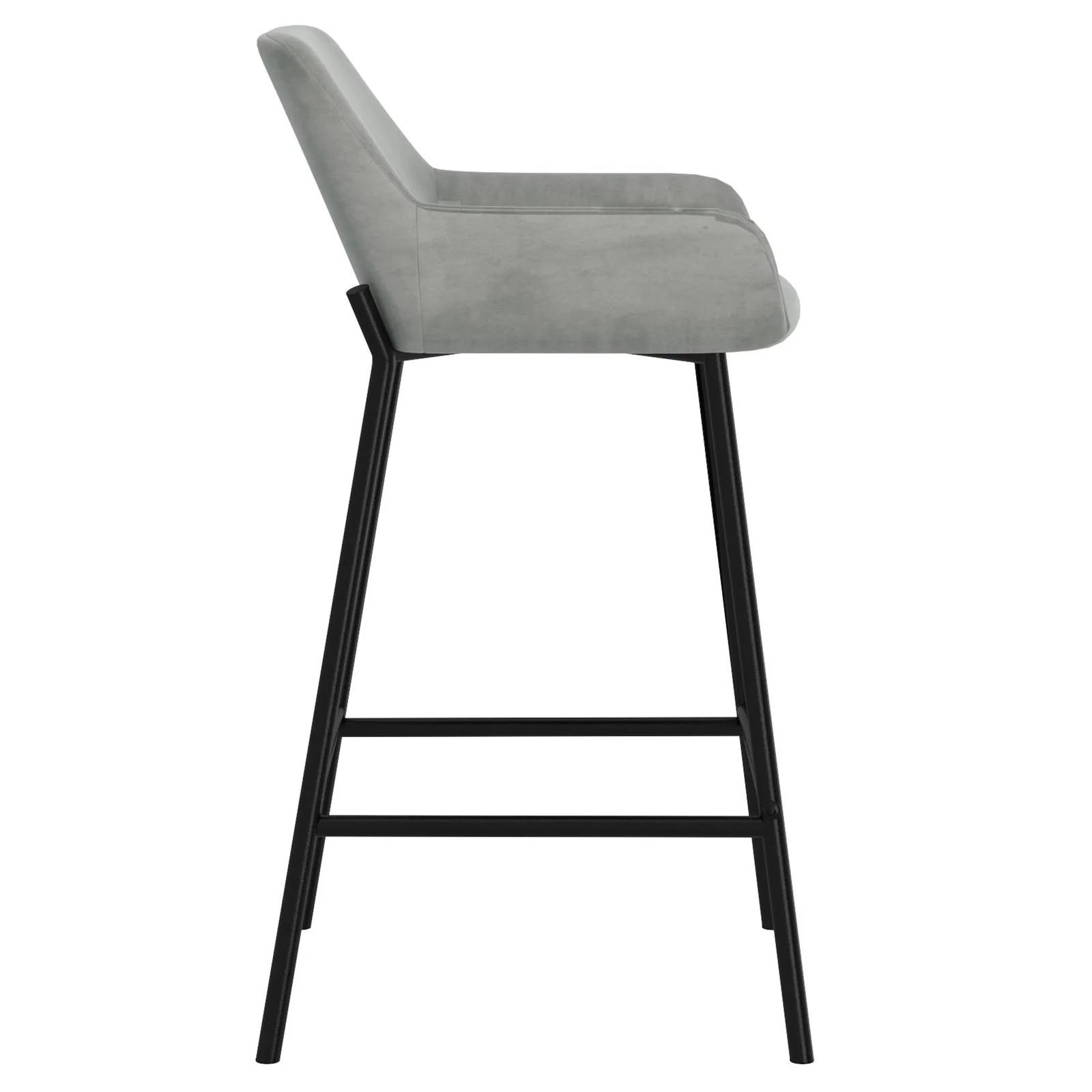 Worldwide Home Furnishings Baily-26'' Counter Stool-Grey Velvet 26" Counter Stool, Velvet, Set Of 2 203-541GRY - Image 5