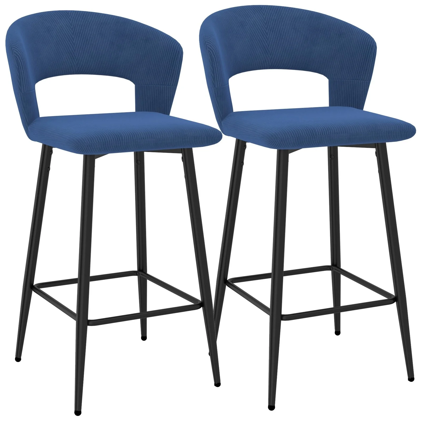 Worldwide Home Furnishings Camille-26'' Counter Stool-Blue 26" Counter Stool, Set Of 2 203-532BLU - Image 2