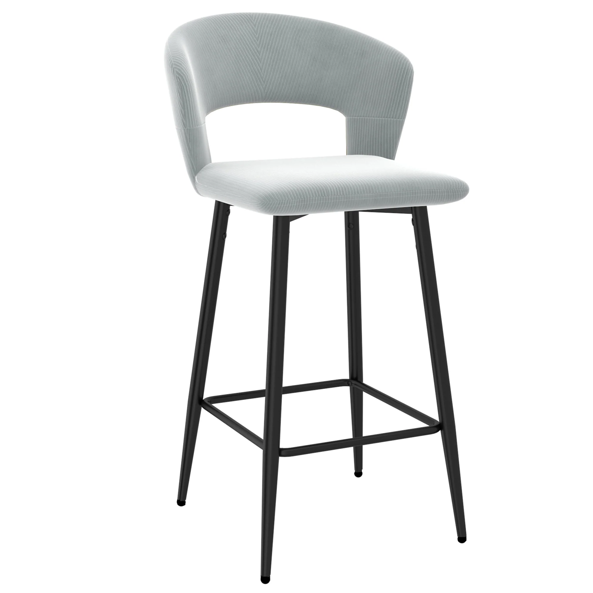 Worldwide Home Furnishings Camille-26'' Counter Stool-Light Grey 26" Counter Stool, Set Of 2 203-532LGY - Image 3