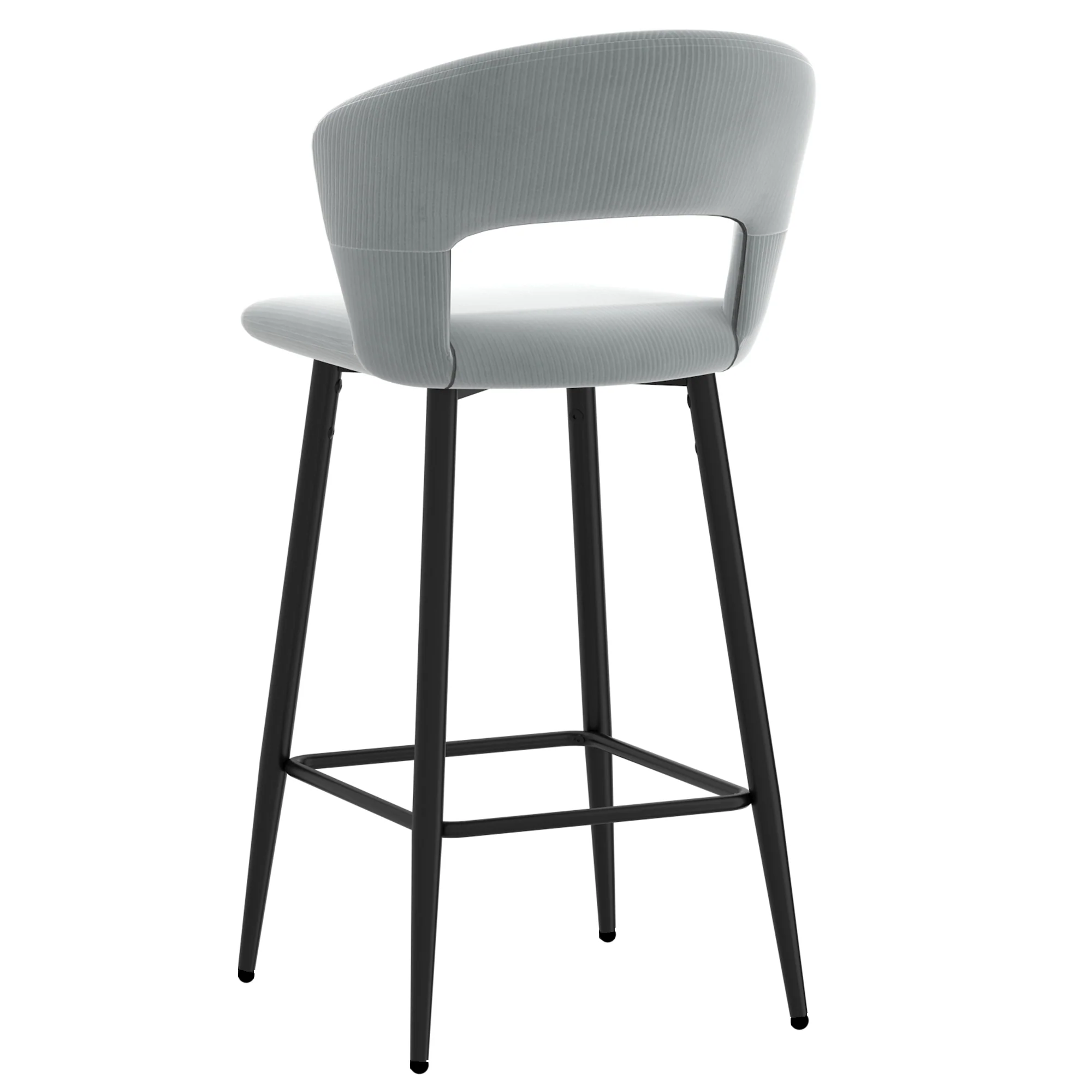 Worldwide Home Furnishings Camille-26'' Counter Stool-Light Grey 26" Counter Stool, Set Of 2 203-532LGY - Image 4