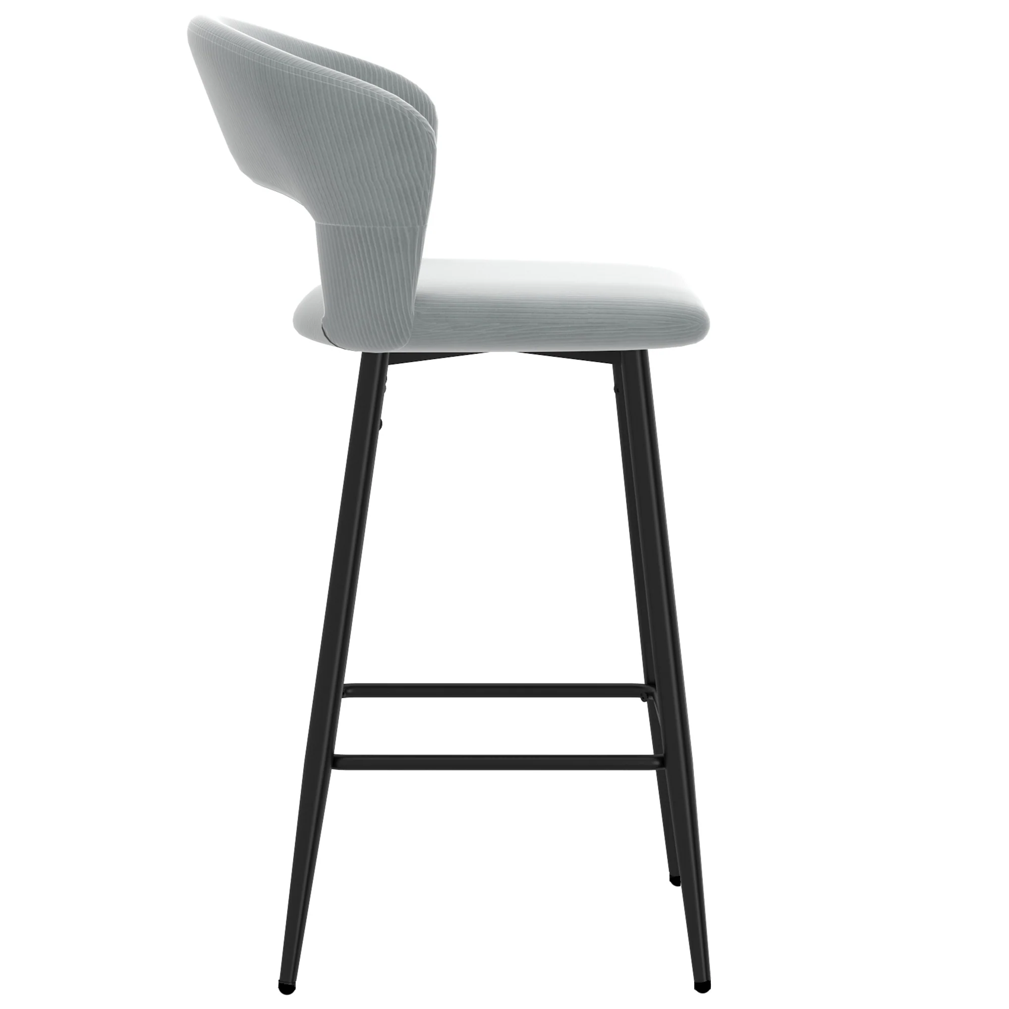 Worldwide Home Furnishings Camille-26'' Counter Stool-Light Grey 26" Counter Stool, Set Of 2 203-532LGY - Image 5