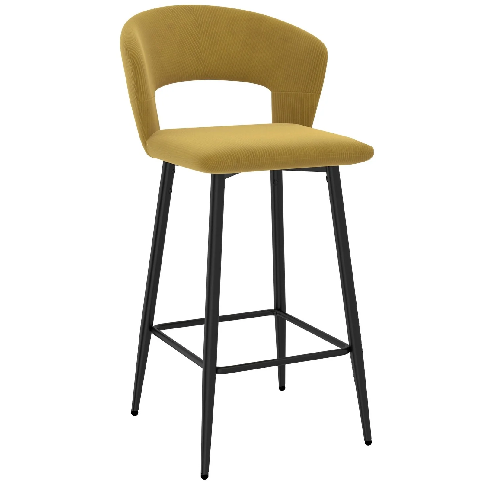 Worldwide Home Furnishings Camille-26'' Counter Stool-Mustard 26" Counter Stool, Set Of 2 203-532MUS - Image 3