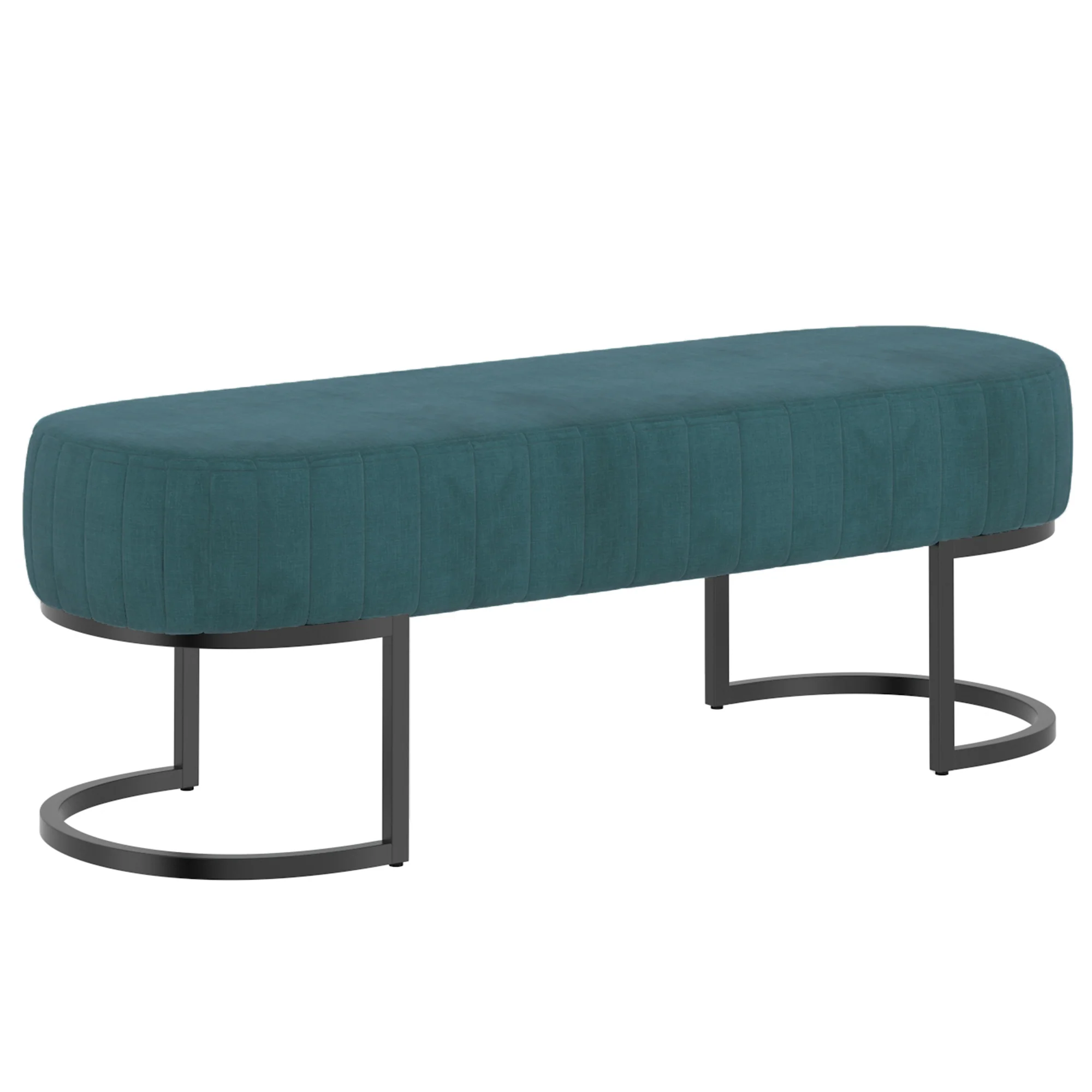 Worldwide Home Furnishings Caprese-Bench-Vintage Teal Bench 401-269TL/BK - Image 2