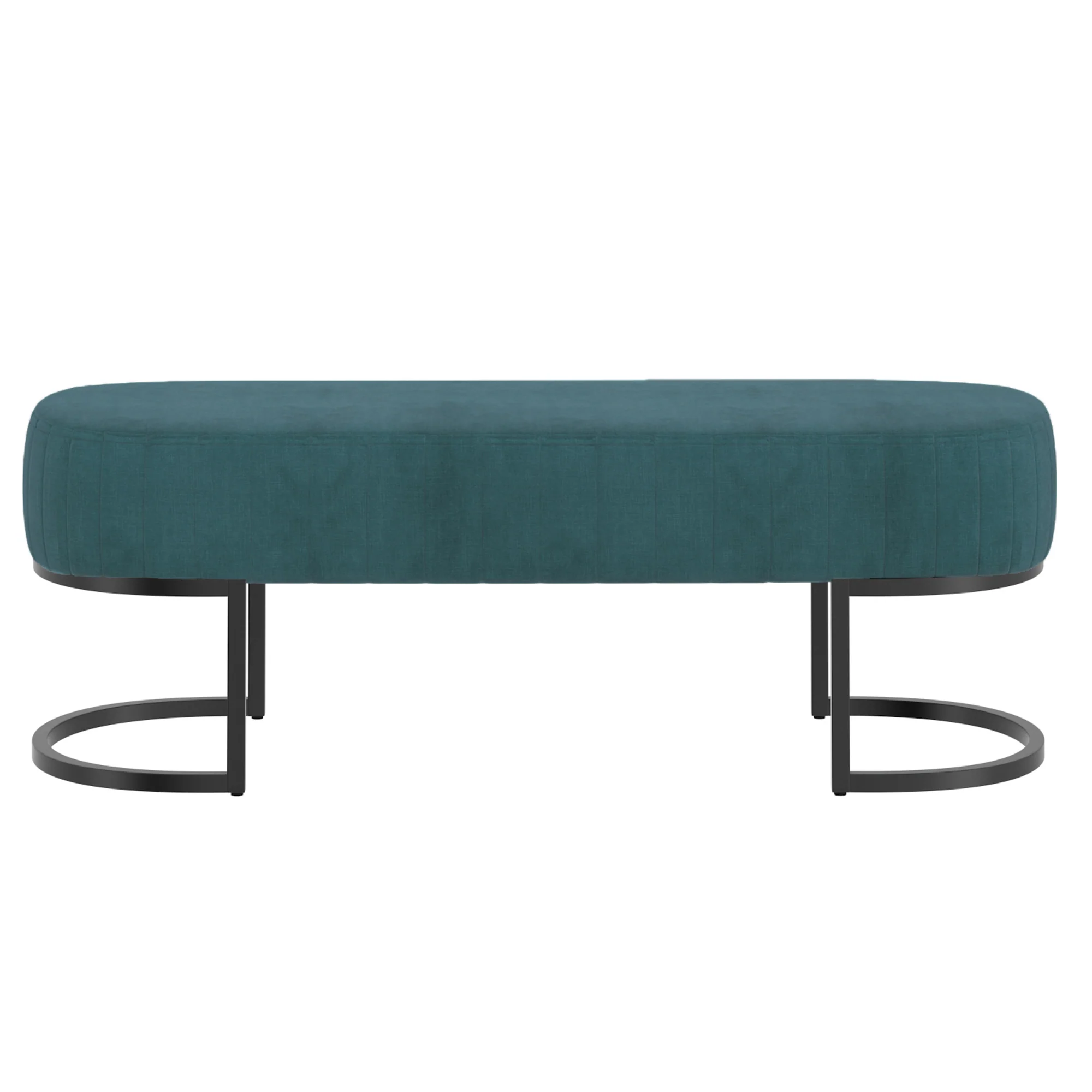 Worldwide Home Furnishings Caprese-Bench-Vintage Teal Bench 401-269TL/BK - Image 3