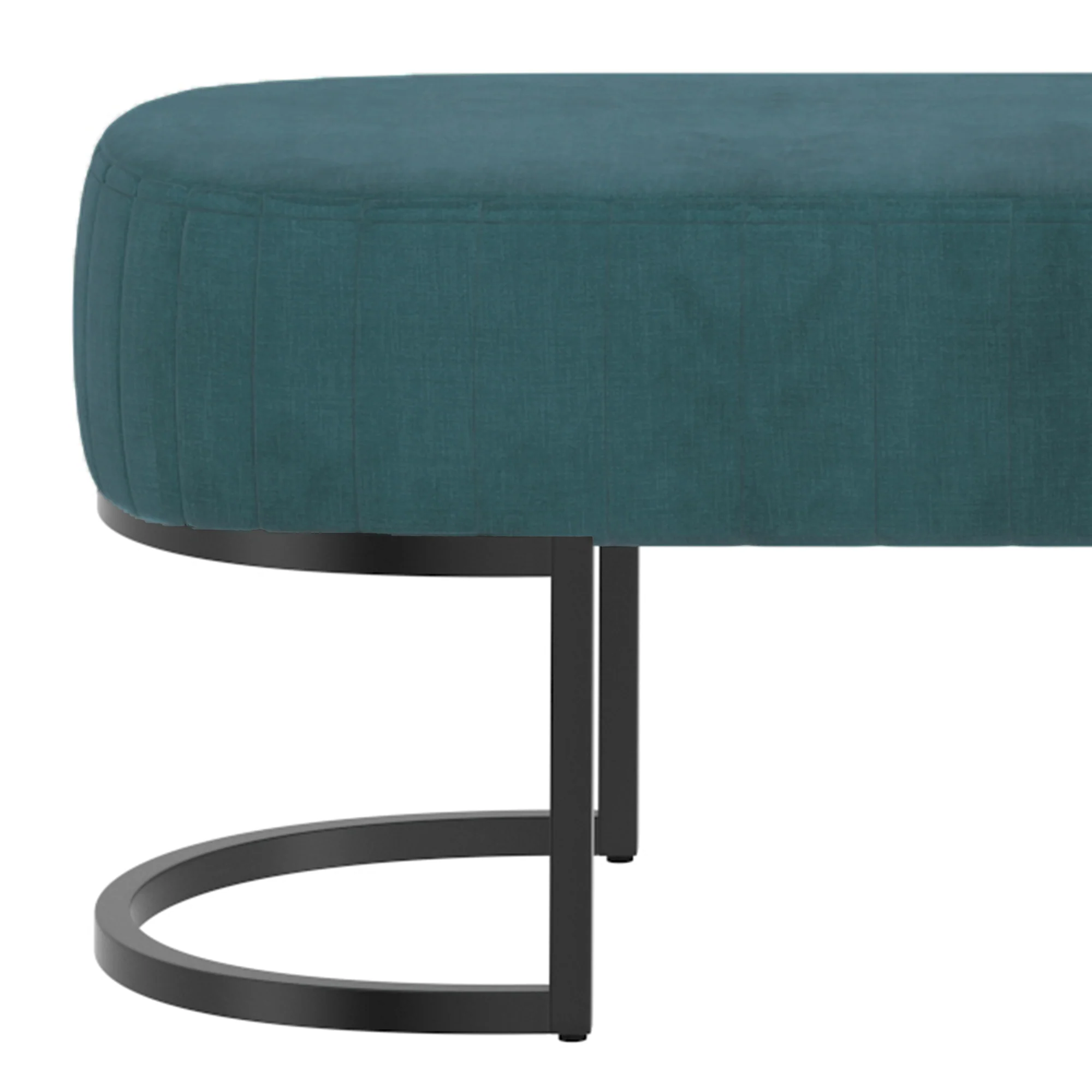 Worldwide Home Furnishings Caprese-Bench-Vintage Teal Bench 401-269TL/BK - Image 7