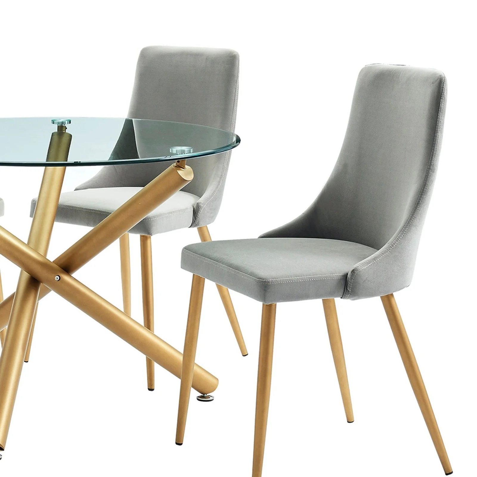 Worldwide Home Furnishings Carmilla-Side Chair-Grey Side Chair, Set Of 2 202-353GY - Image 2