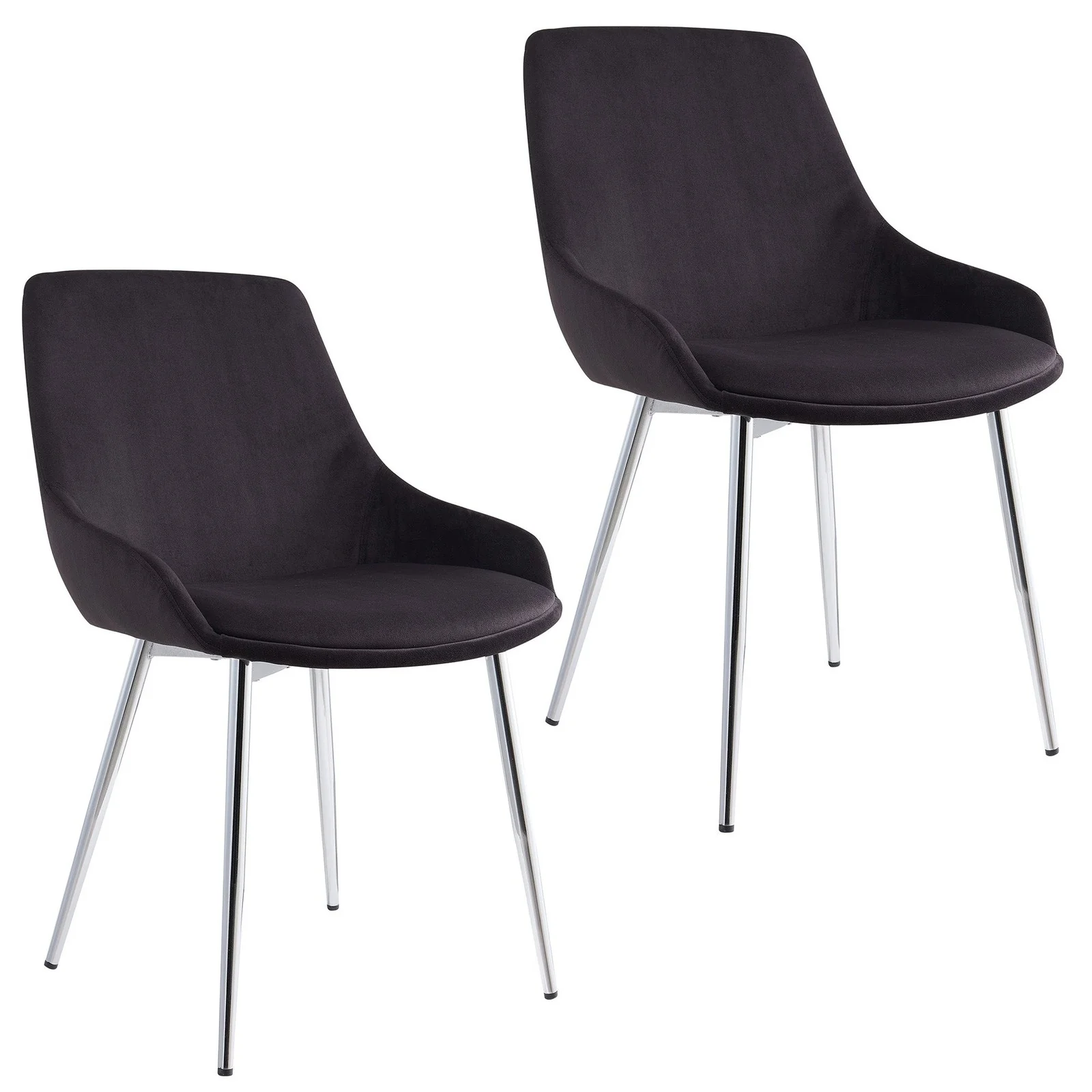 Worldwide Home Furnishings Cassidy-Side Chair Velvet-Black Side Chair, Velvet, Set Of 2 202-330BK - Image 3