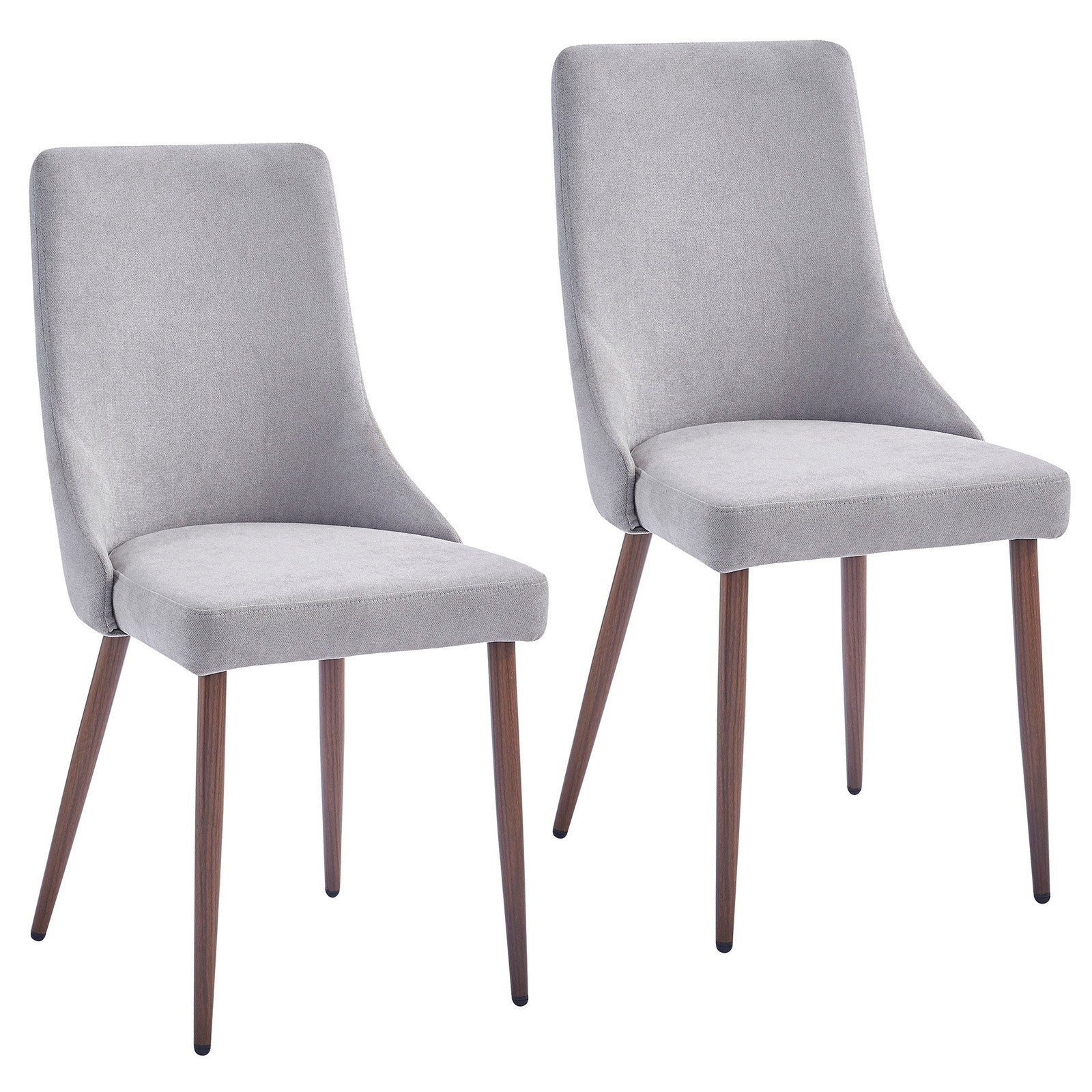 Worldwide Home Furnishings Cora-Side Chair Fabric-Grey Side Chair, Fabric, Set Of 2 202-182GY - Image 2