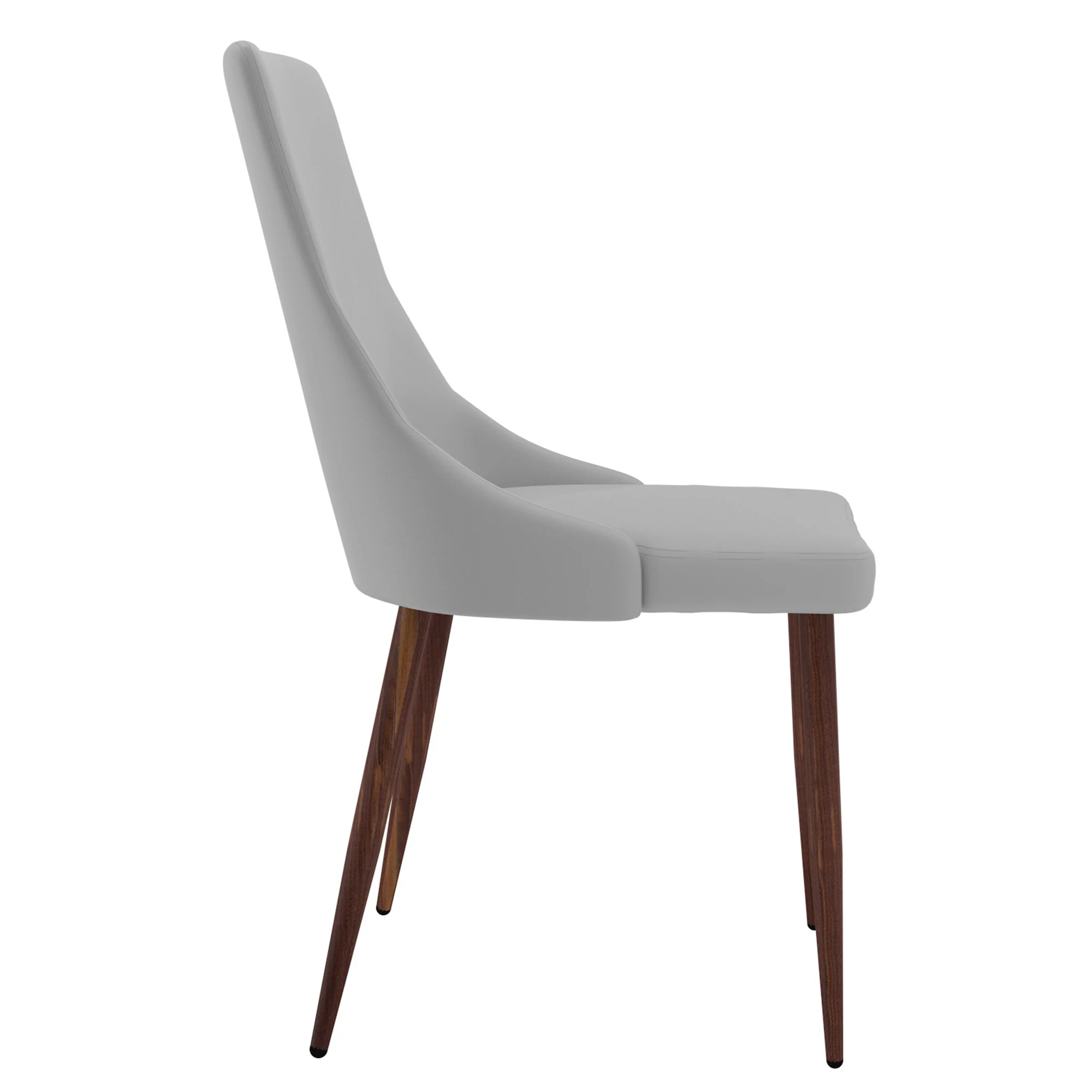 Worldwide Home Furnishings Cora-Side Chair Pu-Light Grey Side Chair, Faux Leather, Set Of 2 202-182PULG - Image 5