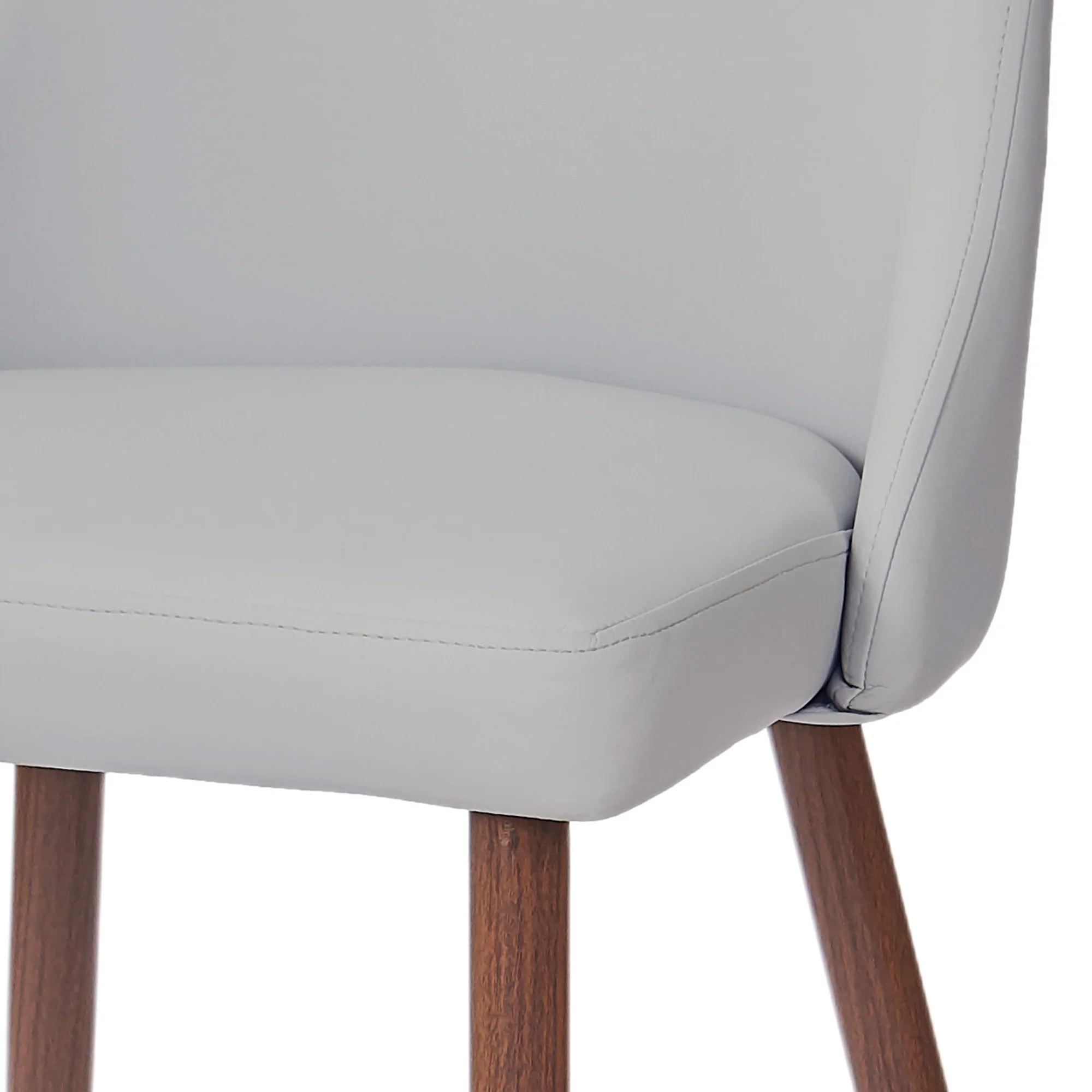 Worldwide Home Furnishings Cora-Side Chair Pu-Light Grey Side Chair, Faux Leather, Set Of 2 202-182PULG - Image 7