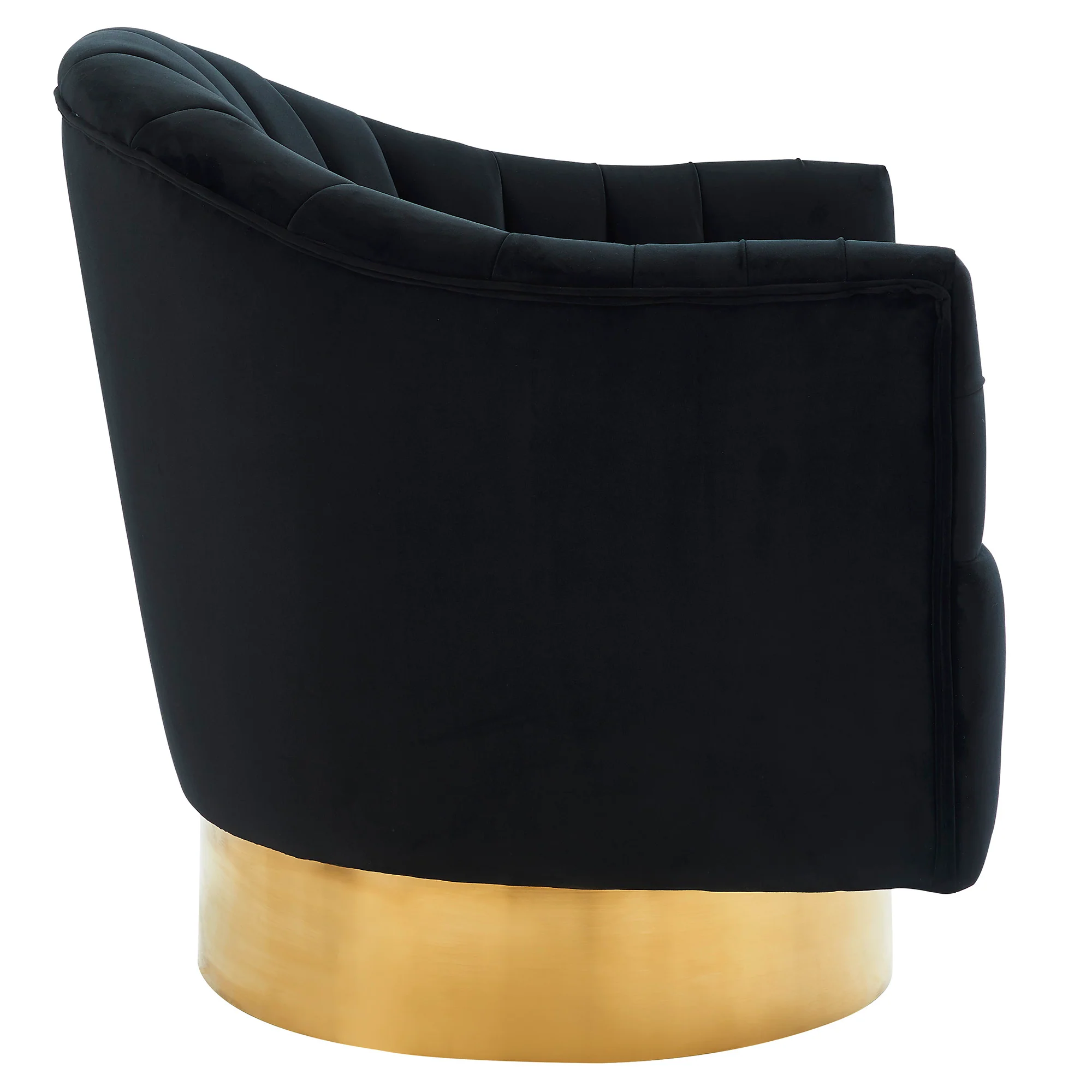 Worldwide Home Furnishings Cortina-Accent Chair-Black/Gold Base Accent Chair 403-433BK - Image 5