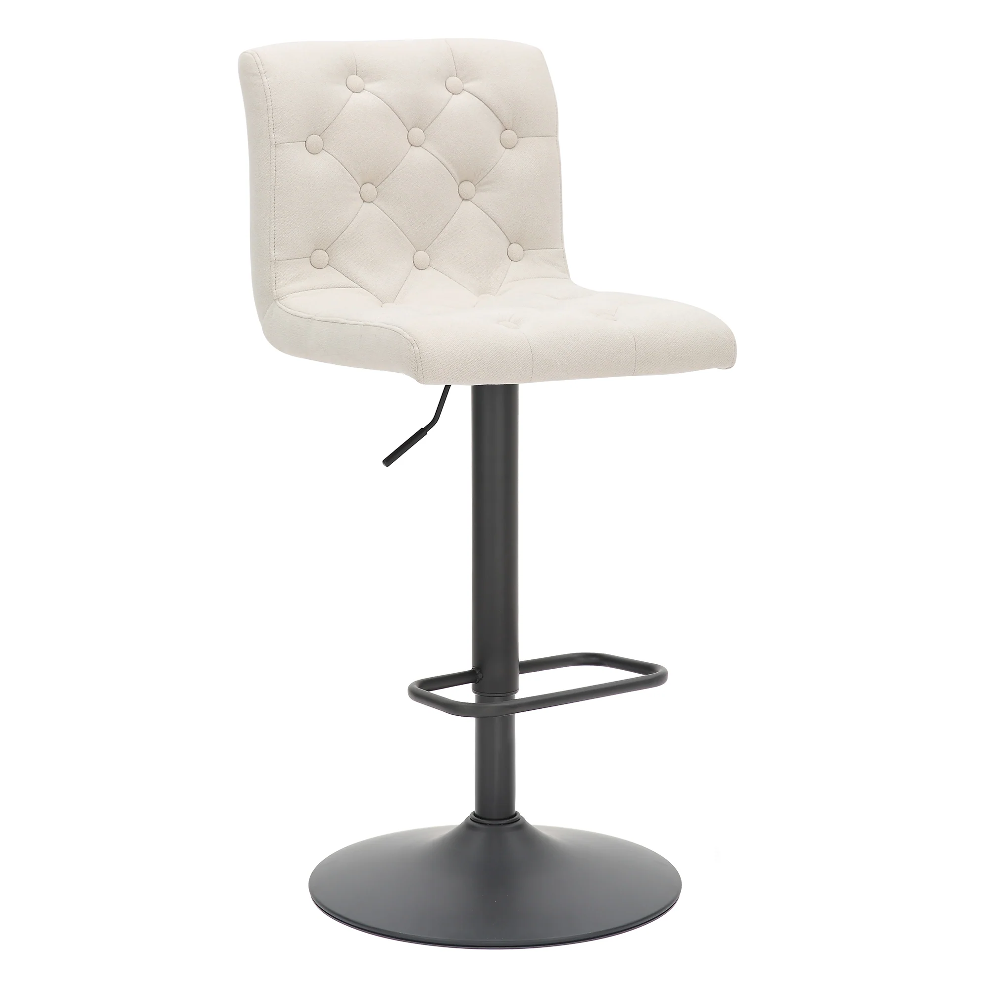 Worldwide Home Furnishings Dex Ii-Air Lift Stool Fabric-Beige Adjustable Air-Lift Stool, Set Of 2 203-153BG - Image 3