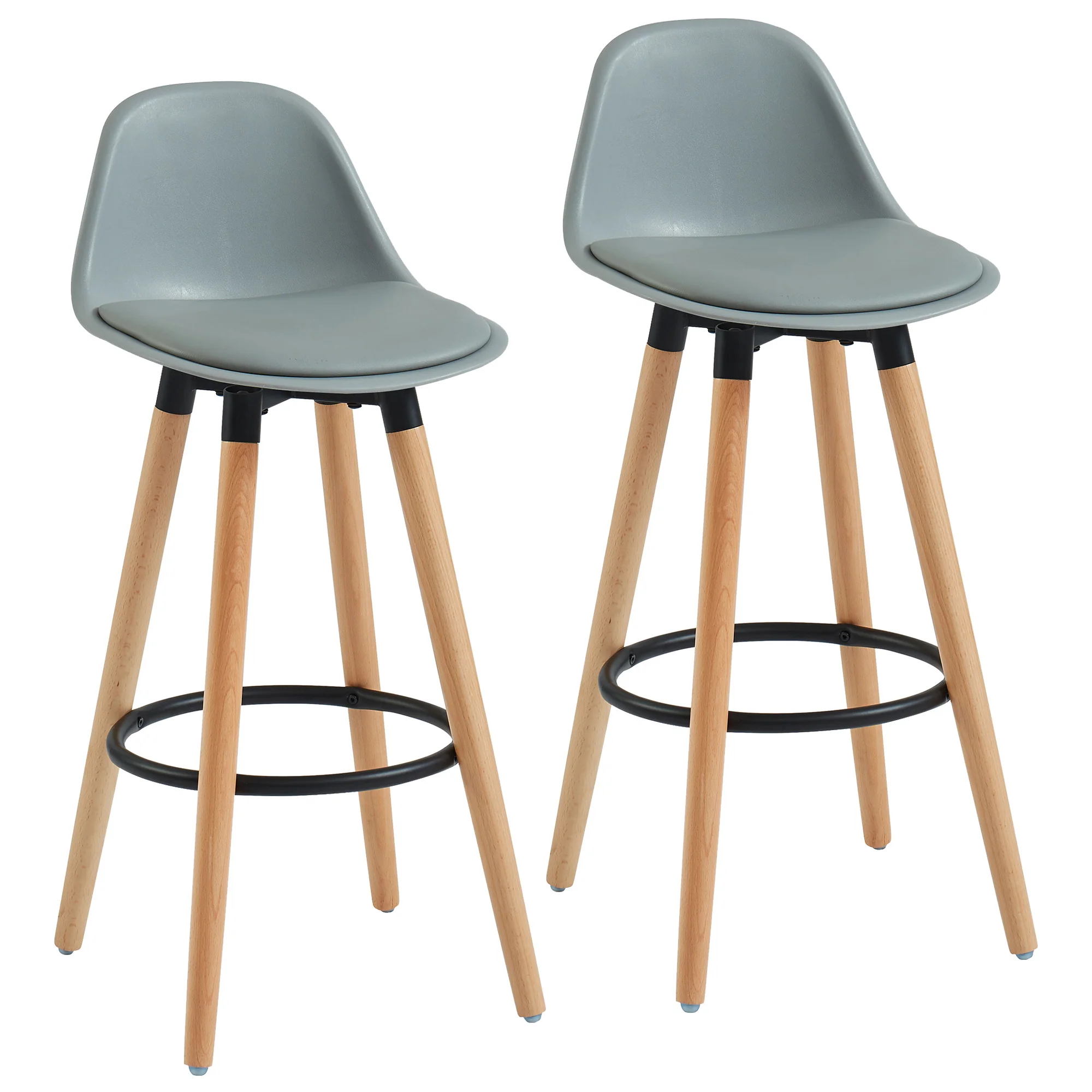 Worldwide Home Furnishings Diablo-26" Counter Stool-Grey 26" Counter Stool, Set Of 2 203-352GY - Image 2