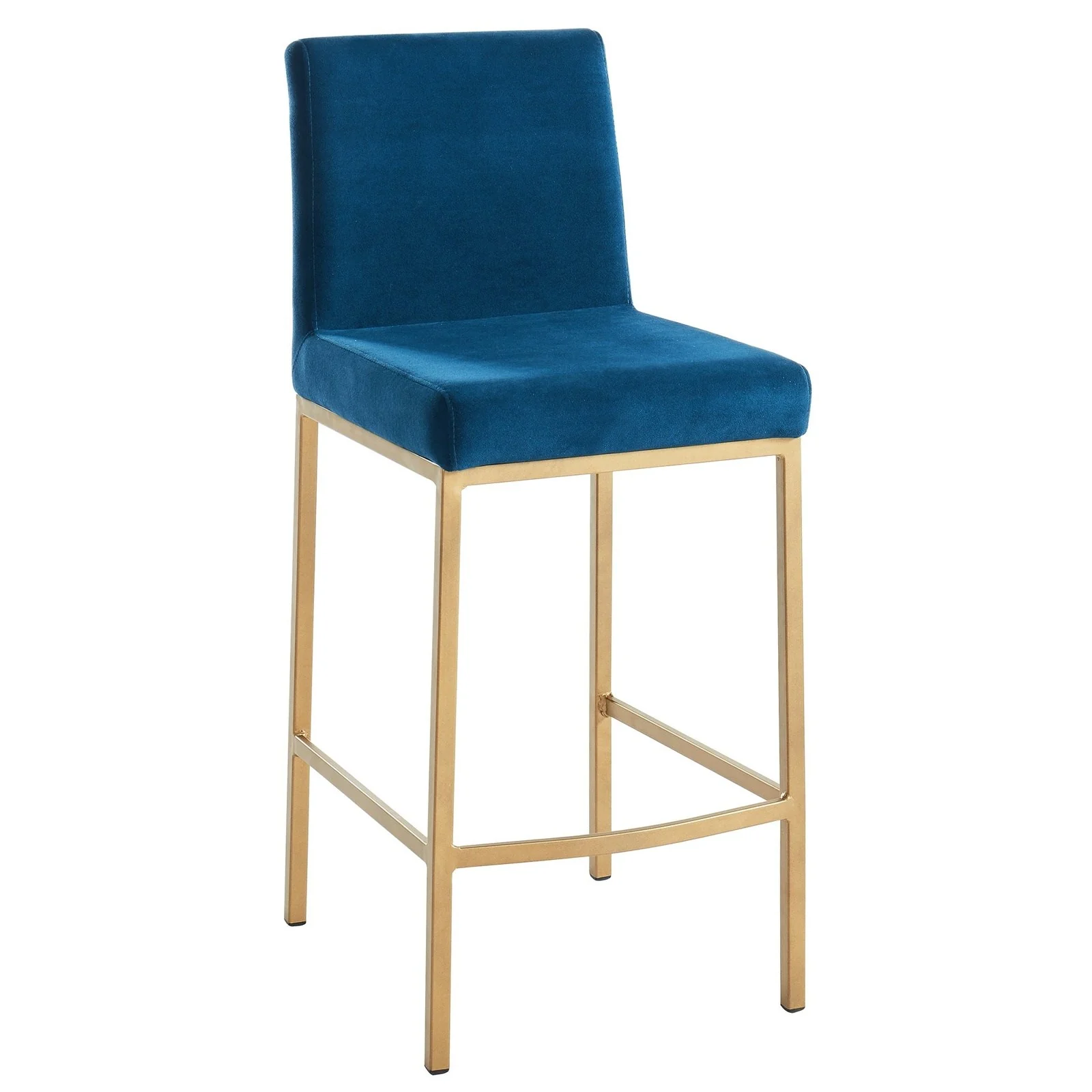 Worldwide Home Furnishings Diego-26" Counter Stool-Blue/Aged Gold 26" Counter Stool, Set Of 2 203-101BLU/GL - Image 3