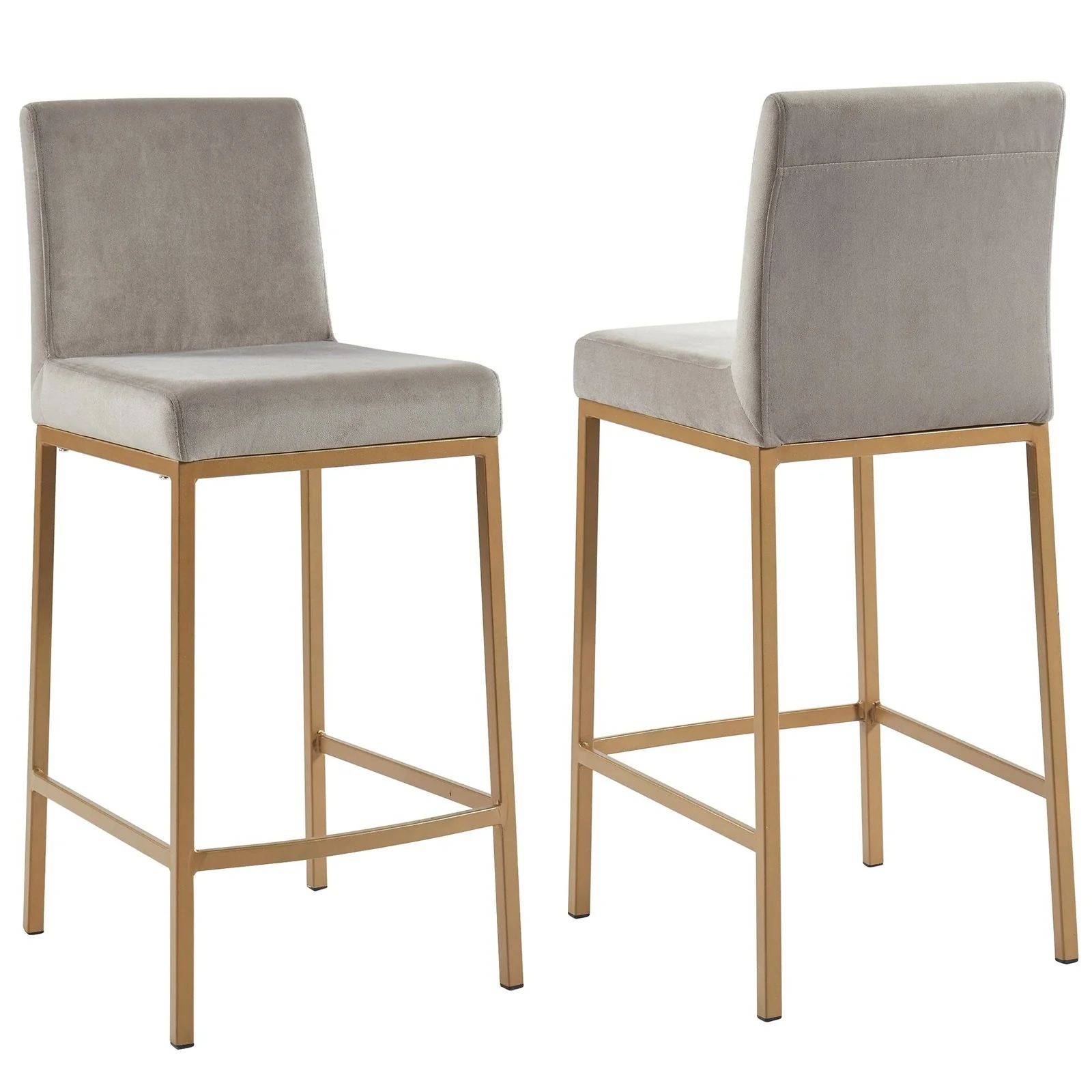 Worldwide Home Furnishings Diego-26" Counter Stool-Grey/Aged Gold 26" Counter Stool, Set Of 2 203-101GY/GLD - Image 2
