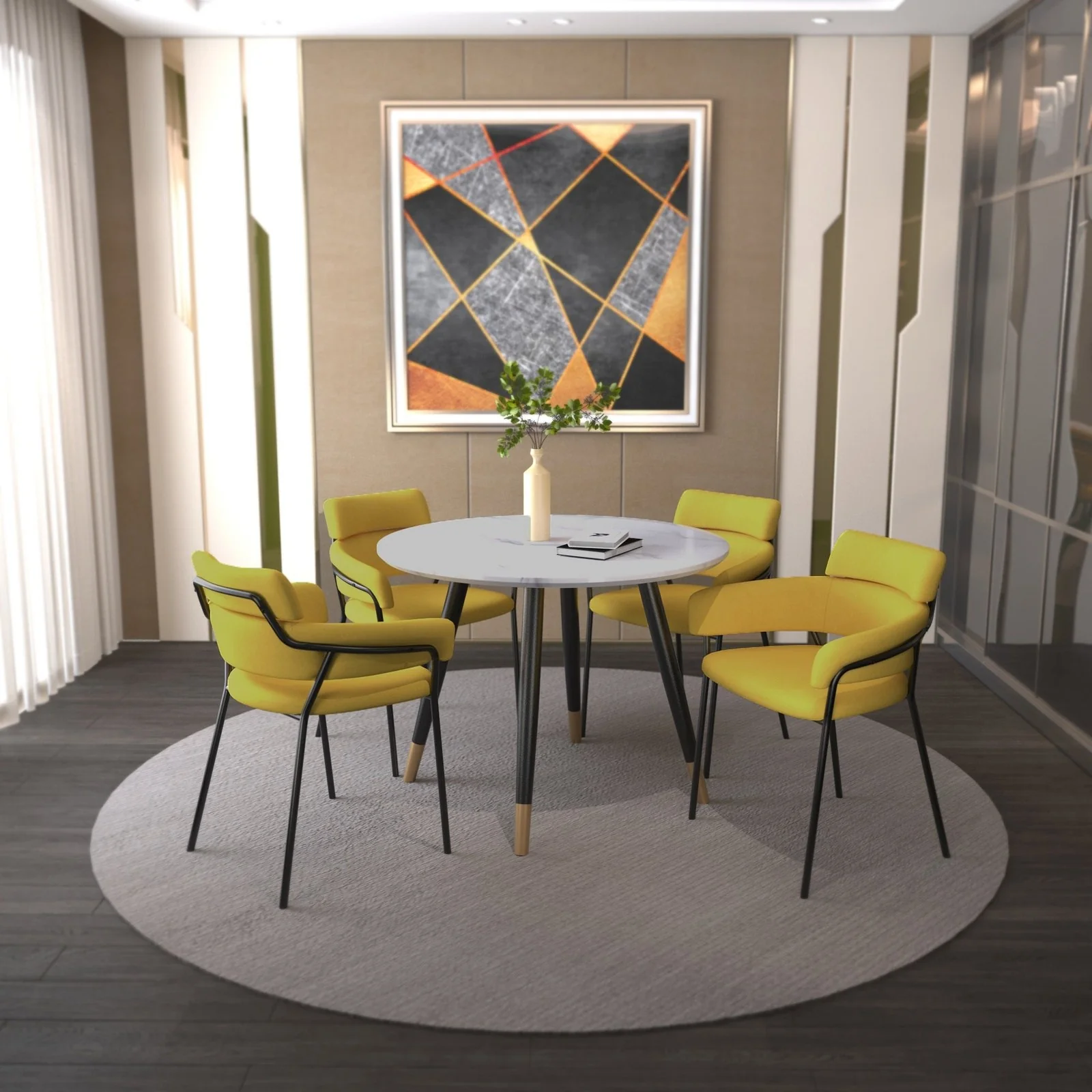Worldwide Home Furnishings Emery Rnd_Axel Mus-5pc Dining Set 5pc Dining Set 207-294RND_674MUS