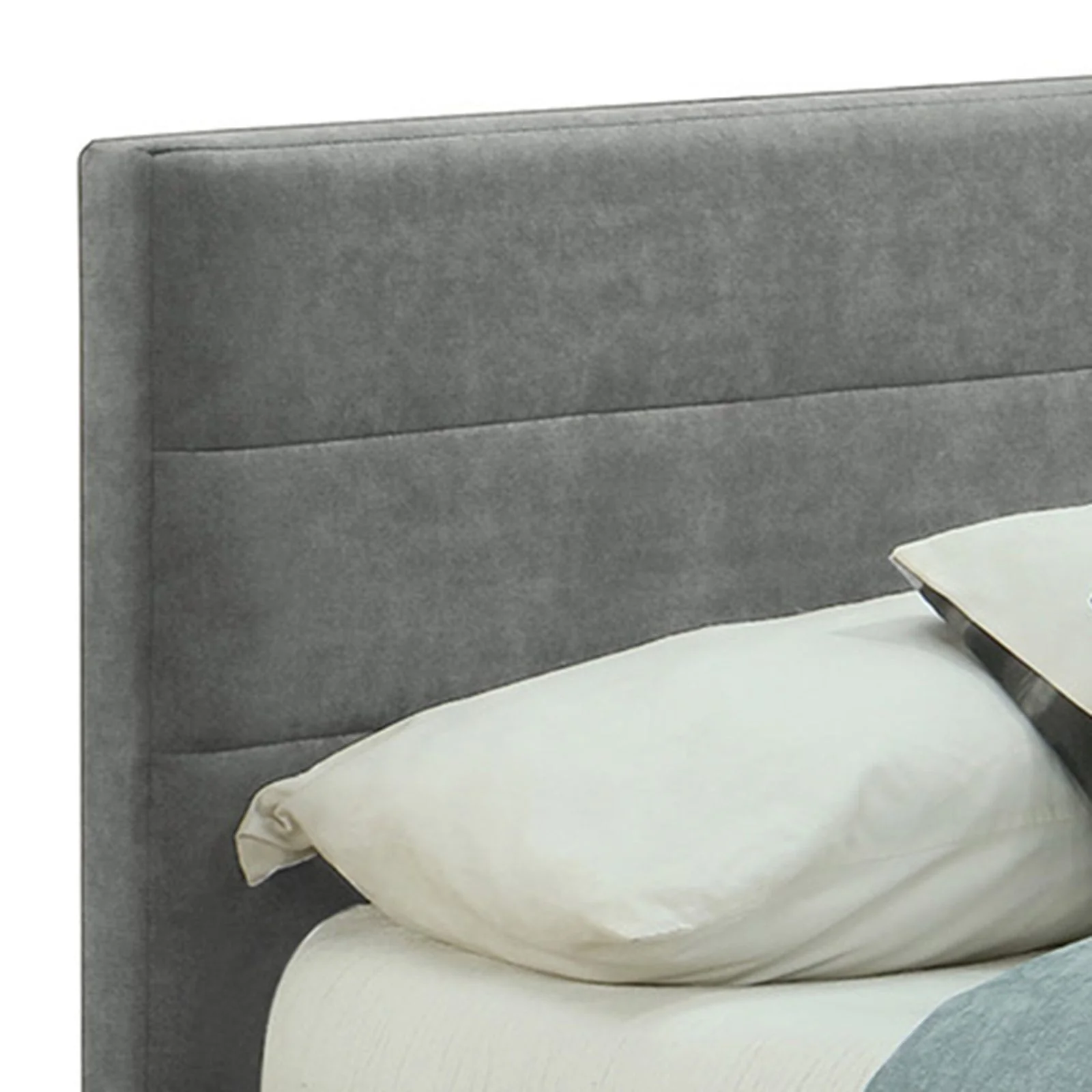 Worldwide Home Furnishings Emilio-60'' Platform Bed-Light Grey 60" Queen Platform Bed W/Drawer 101-633Q-LG - Image 6