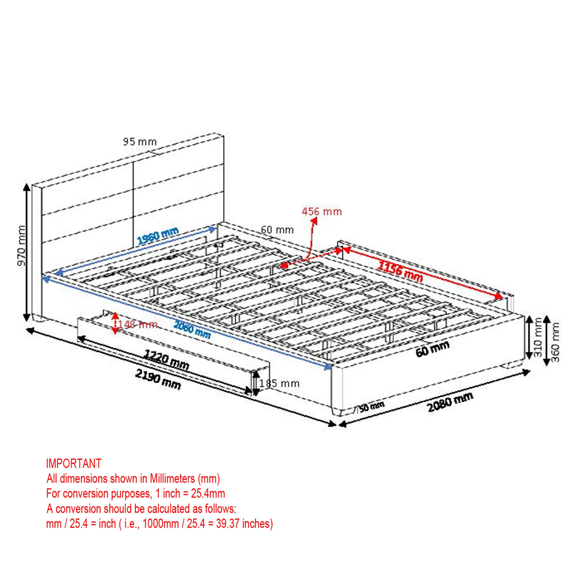 Worldwide Home Furnishings Emilio-78'' Bed-Light Grey 78" King Platform Bed W/Drawers 101-633K-LG - Image 8