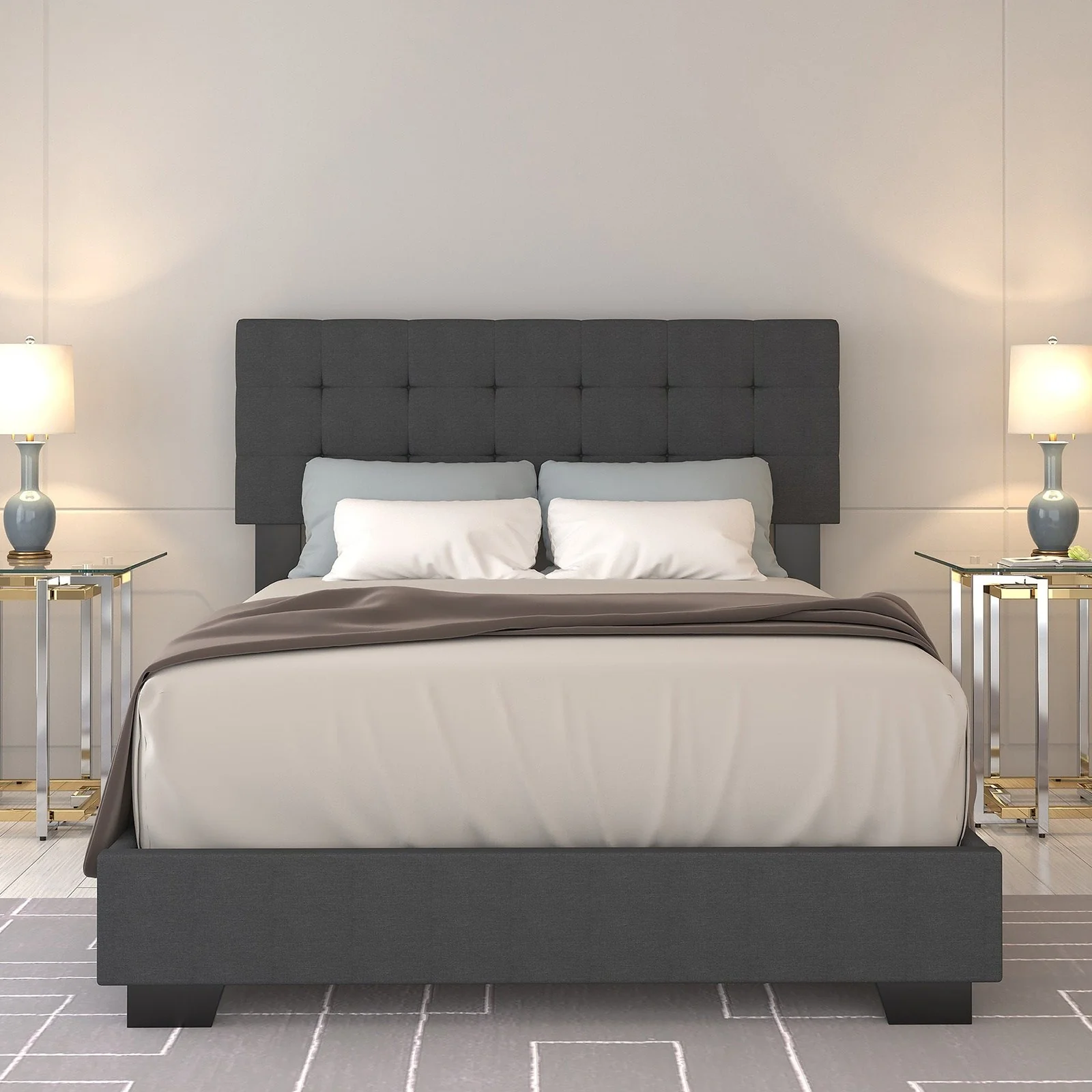 Worldwide Home Furnishings Exton-54'' Bed-Charcoal 54" Double Bed 101-298D-CHL