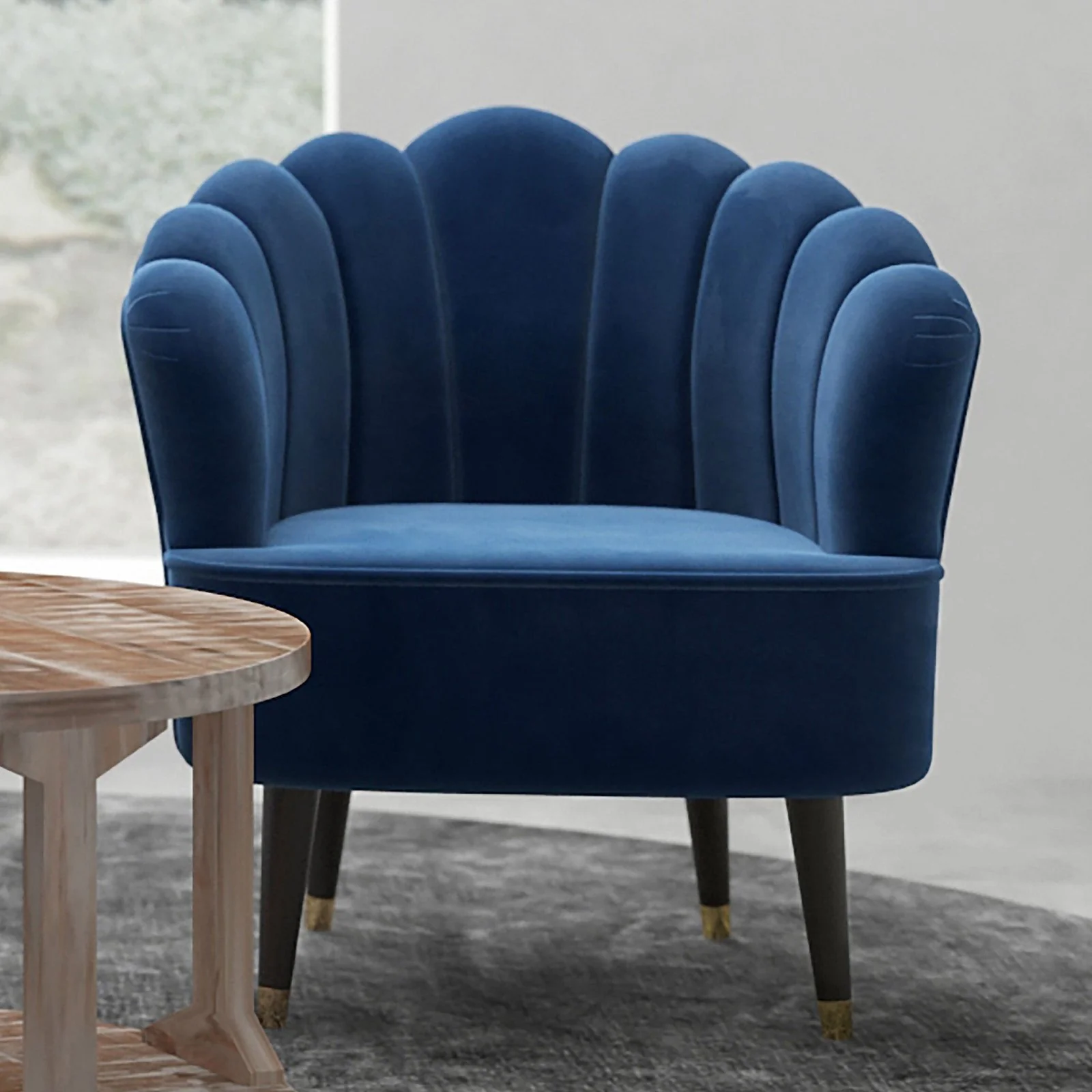 Worldwide Home Furnishings Ezra-Accent Chair-Blue Accent Chair 403-586BL