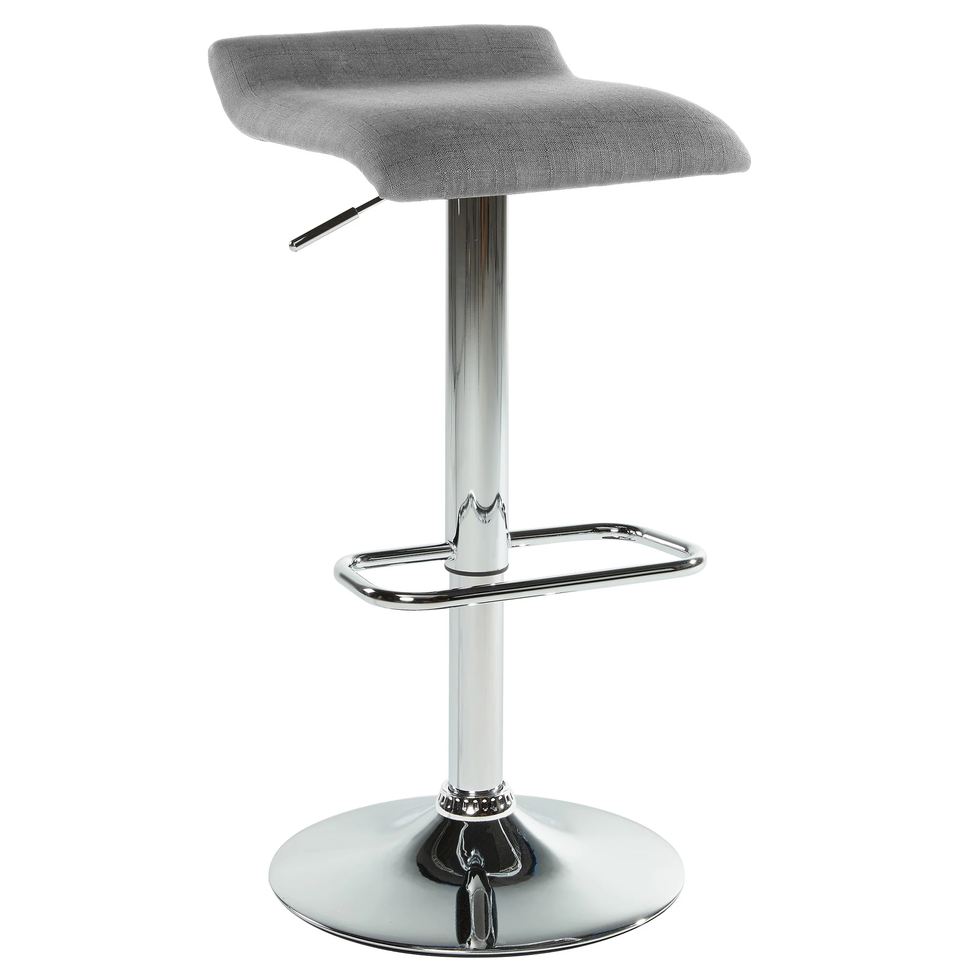 Worldwide Home Furnishings Fabia Ii-Air Lift Stool-Grey Fabric Air-Lift Stool, Fabric, Set Of 2 203-181GY - Image 3