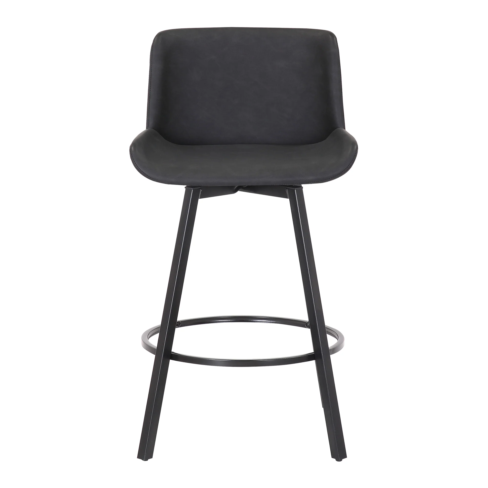 Worldwide Home Furnishings Fern-26'' Counter Stool Pu-Charcoal 26" Counter Stool W/Swivel, Set Of 2 203-666PUCH - Image 6