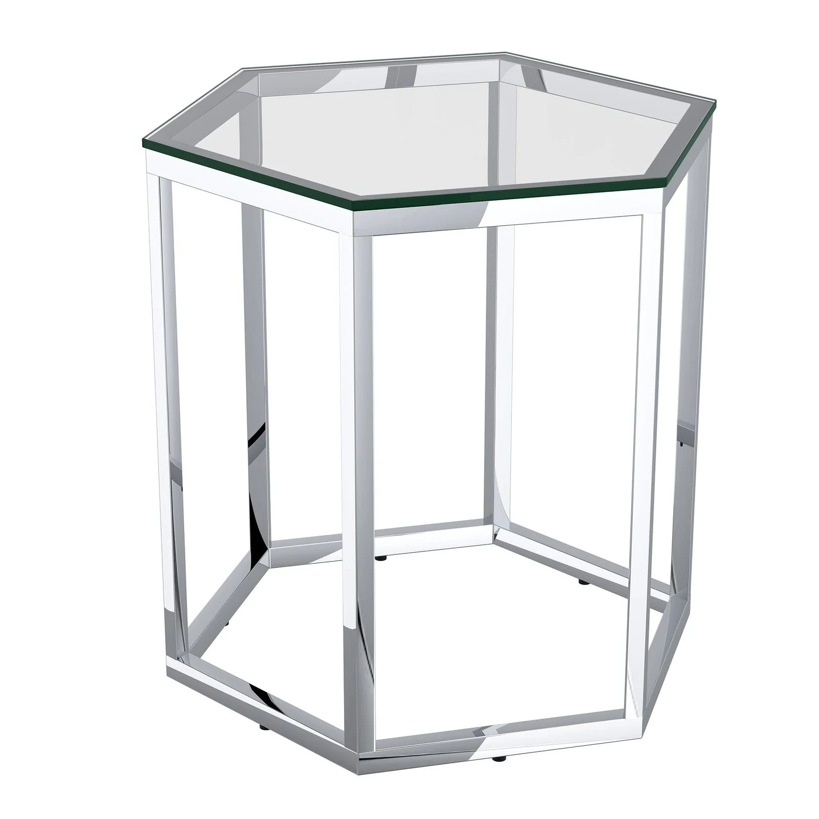 Worldwide Home Furnishings Fleur-3pc Accent Table-Silver 3pc Accent Table Set 501-635CH-3 - Image 4