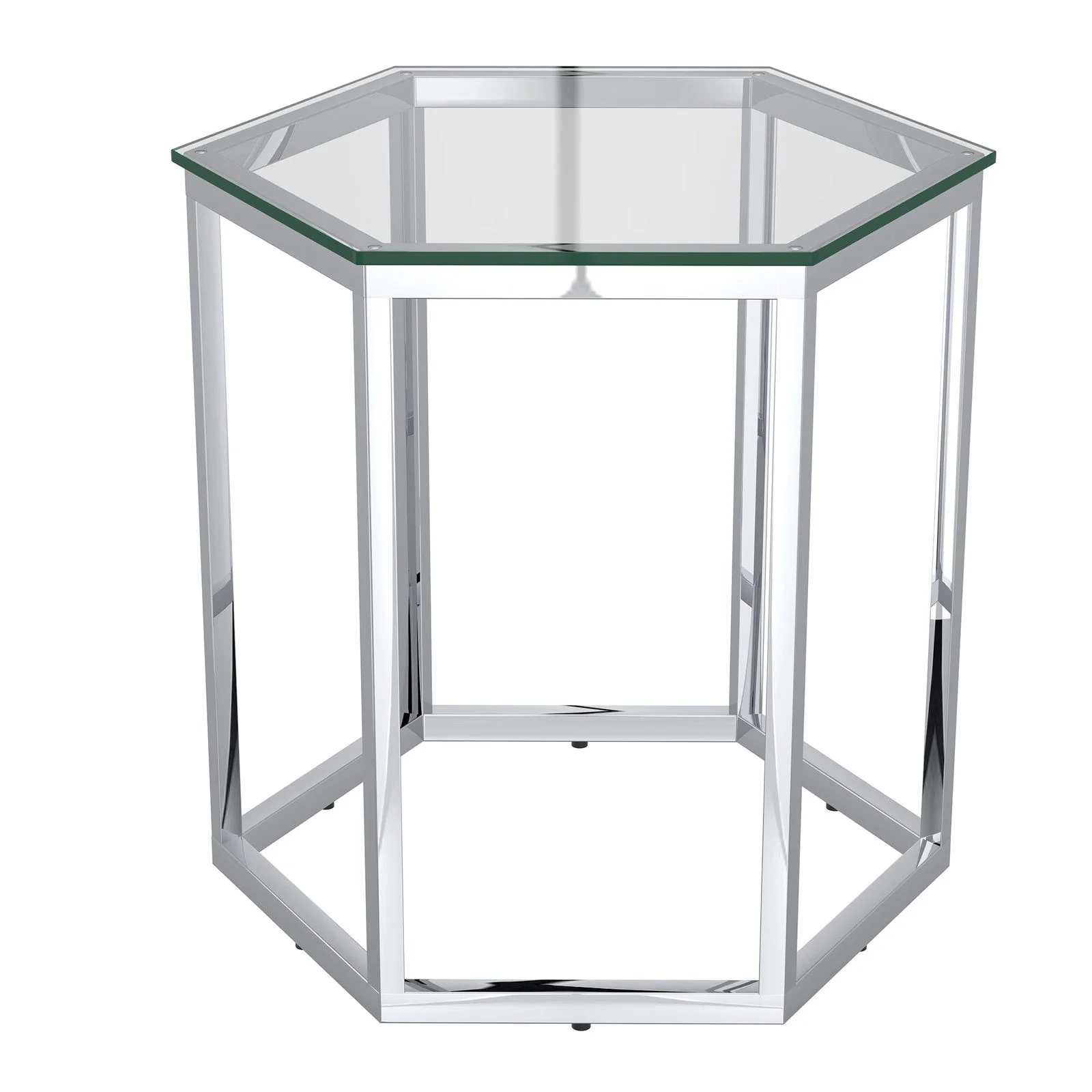 Worldwide Home Furnishings Fleur-3pc Accent Table-Silver 3pc Accent Table Set 501-635CH-3 - Image 5
