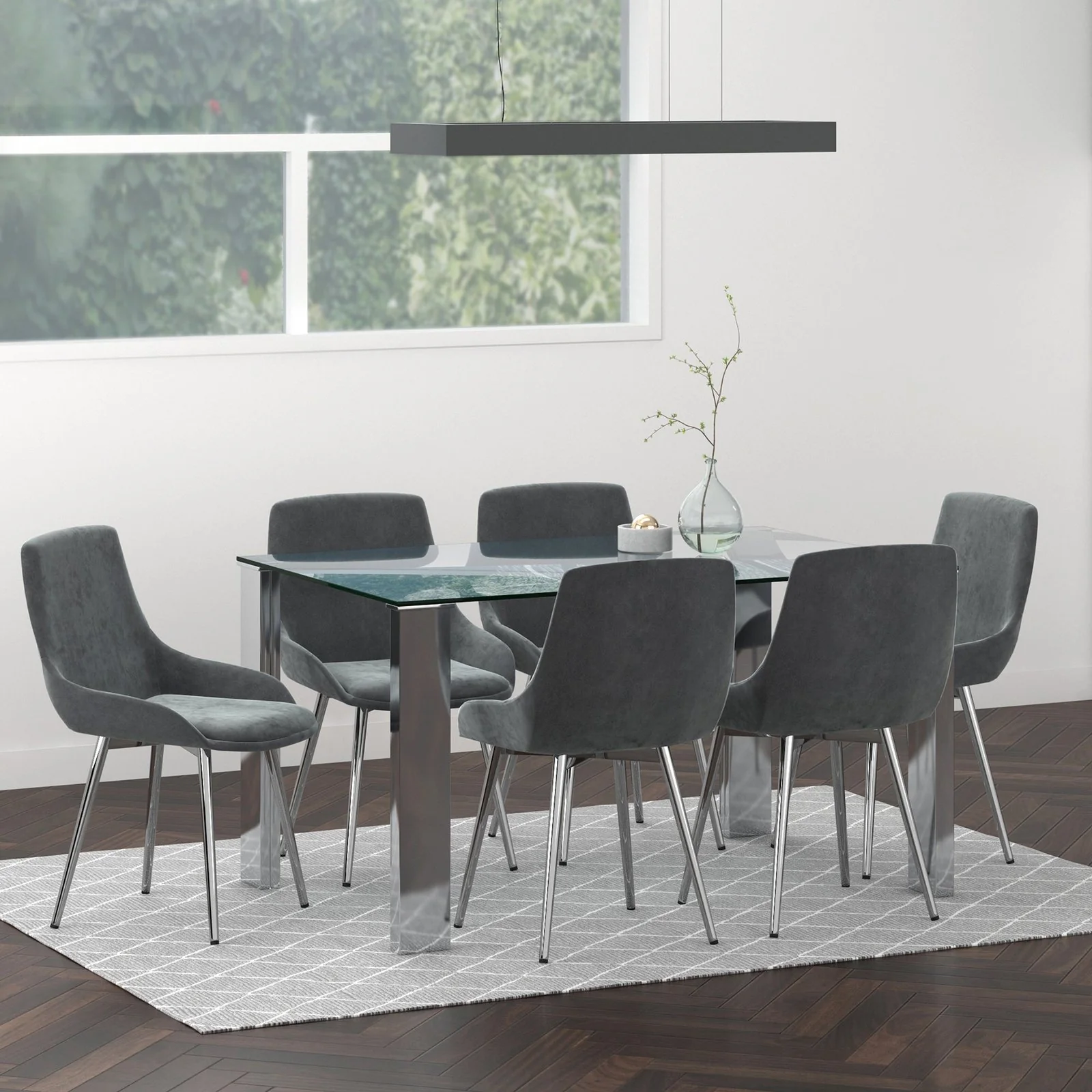 Worldwide Home Furnishings Frankfurt_Cassidy Vlg-7pc Dining Set 7pc Dining Set 207-165/330GY