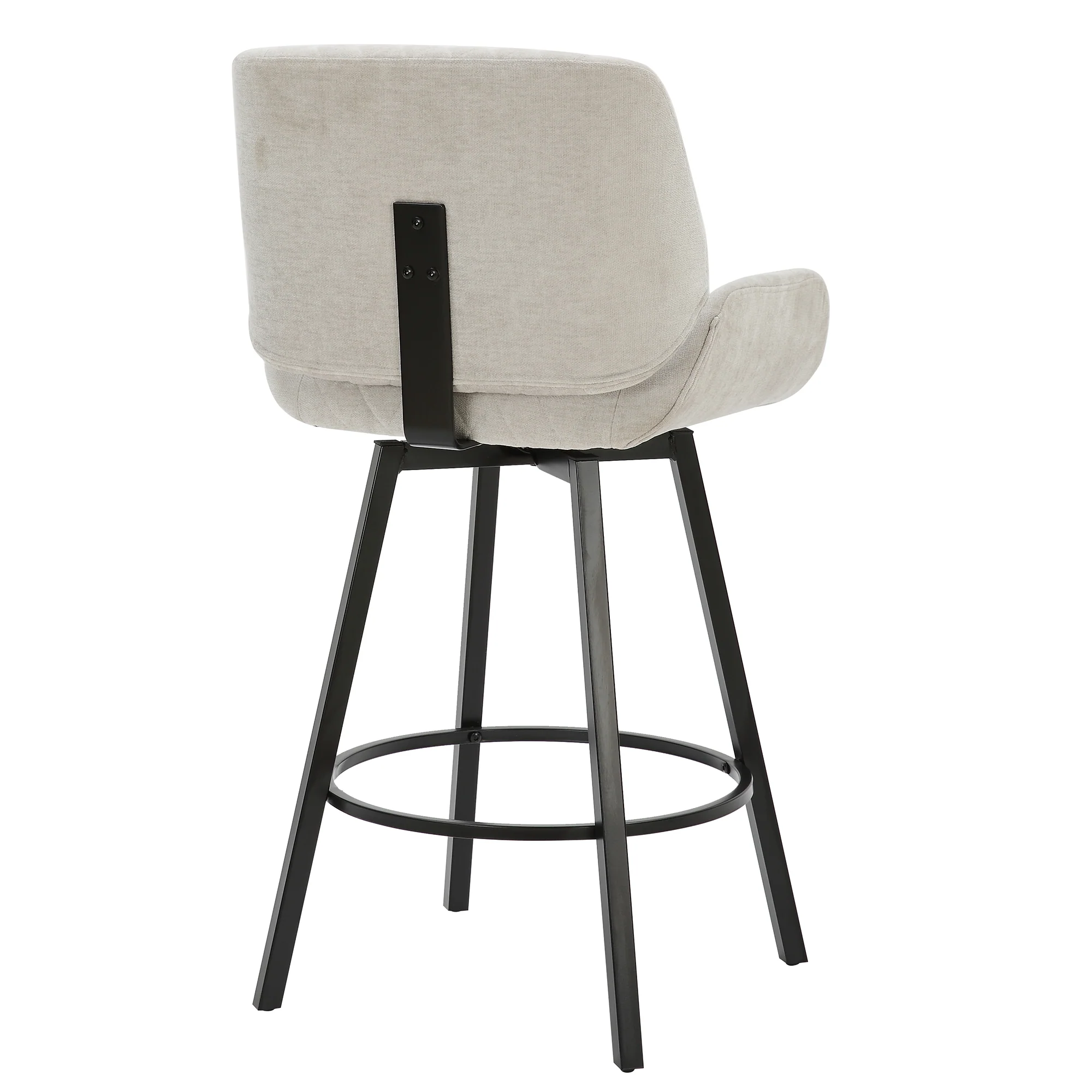 Worldwide Home Furnishings Fraser-26'' Counter Stool Fabric-Grey 26" Counter Stool W/Swivel, Set Of 2 203-667GY - Image 4