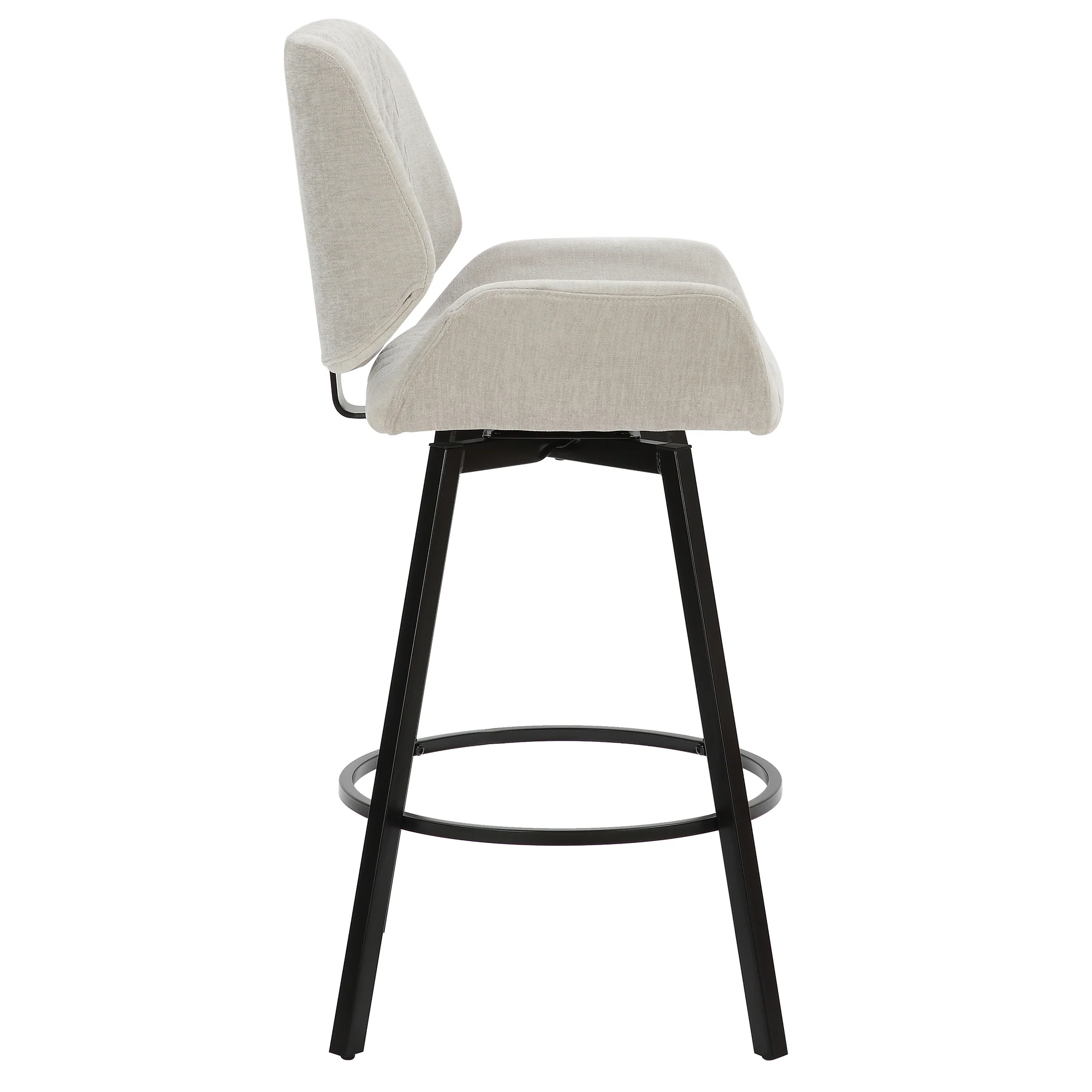 Worldwide Home Furnishings Fraser-26'' Counter Stool Fabric-Grey 26" Counter Stool W/Swivel, Set Of 2 203-667GY - Image 5