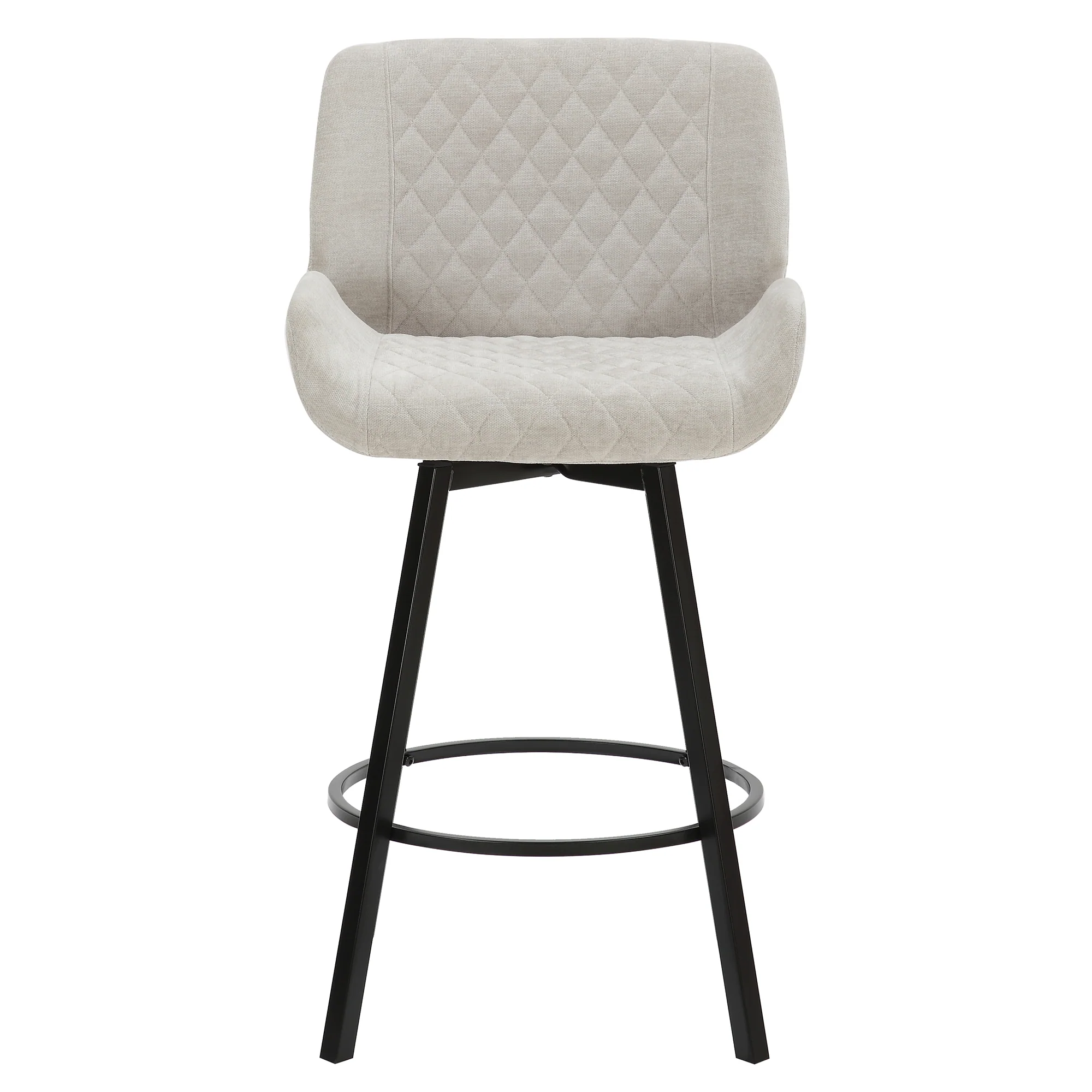 Worldwide Home Furnishings Fraser-26'' Counter Stool Fabric-Grey 26" Counter Stool W/Swivel, Set Of 2 203-667GY - Image 6