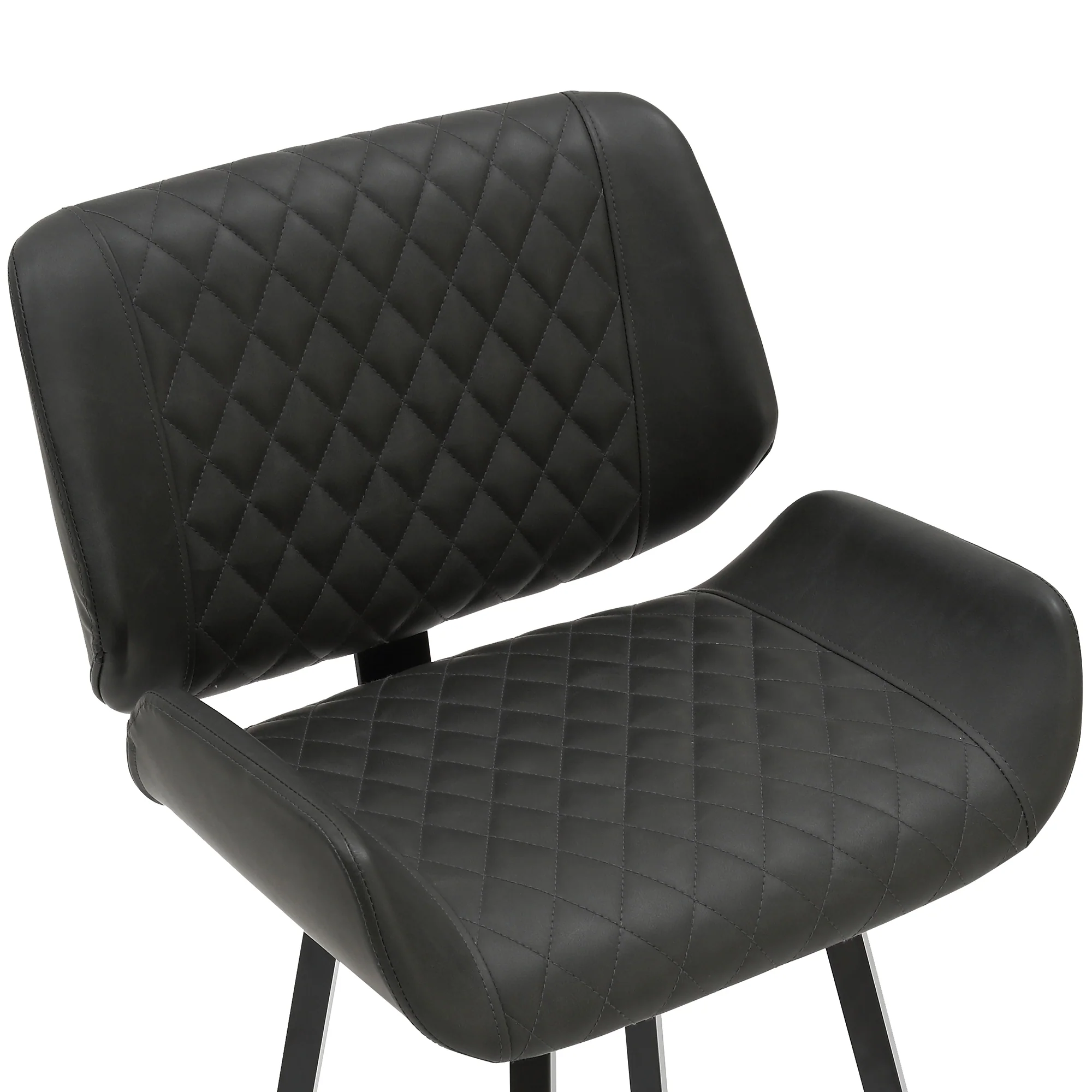 Worldwide Home Furnishings Fraser-26'' Counter Stool Pu-Charcoal 26" Counter Stool W/Swivel, Set Of 2 203-667PUCH - Image 7