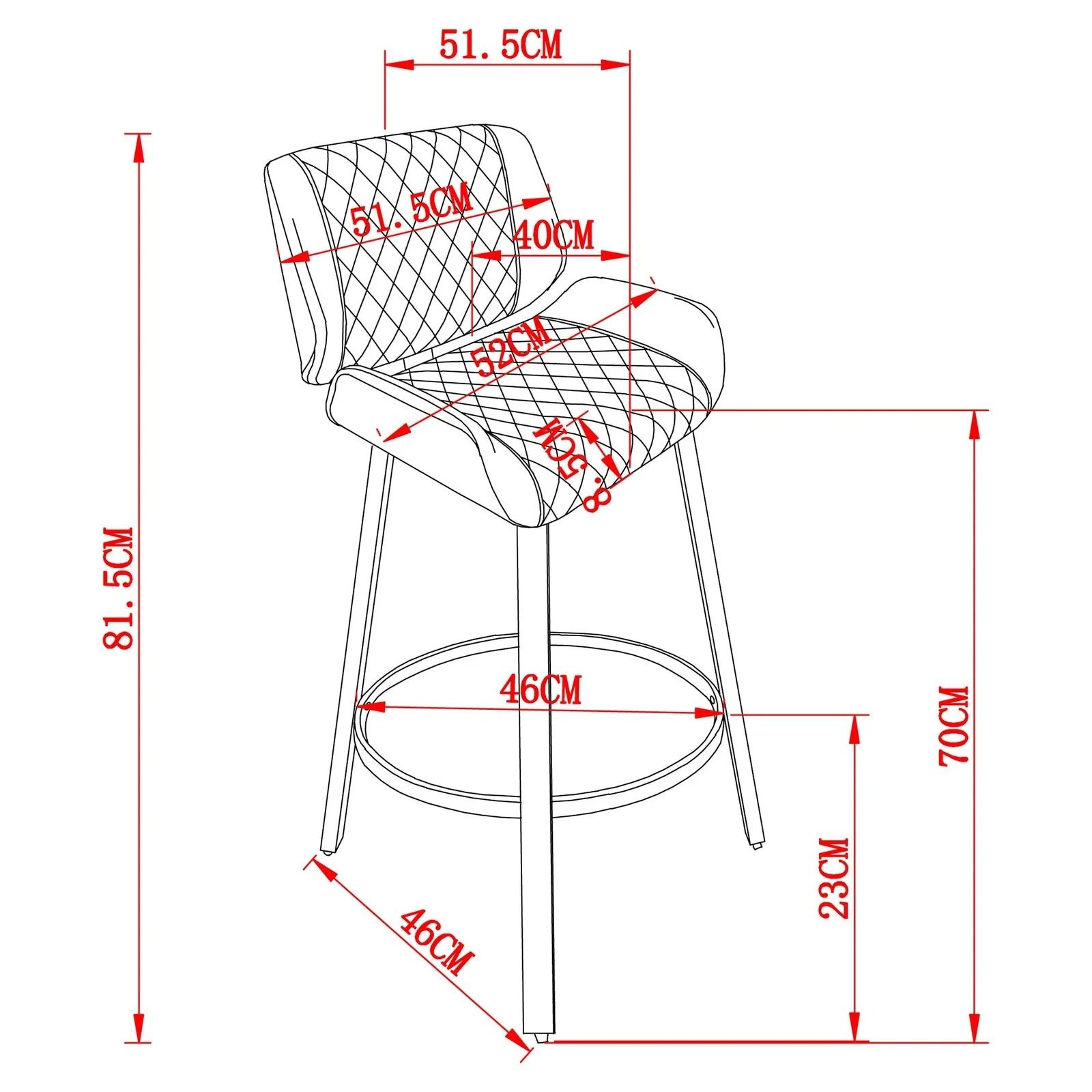 Worldwide Home Furnishings Fraser-26'' Counter Stool Pu-Charcoal 26" Counter Stool W/Swivel, Set Of 2 203-667PUCH - Image 8