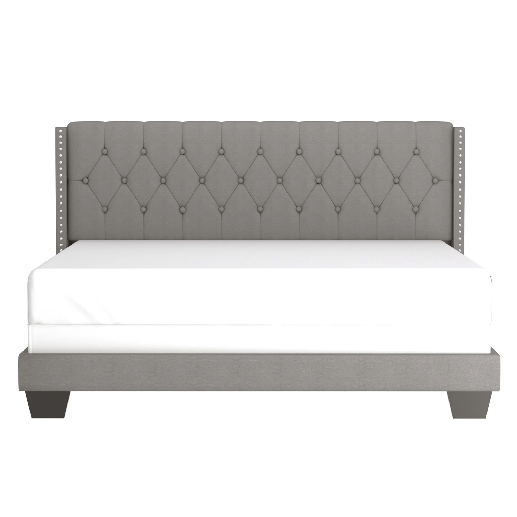 Worldwide Home Furnishings Gunner-78'' Bed-Light Grey 78" King Bed 101-299K-LGY - Image 3