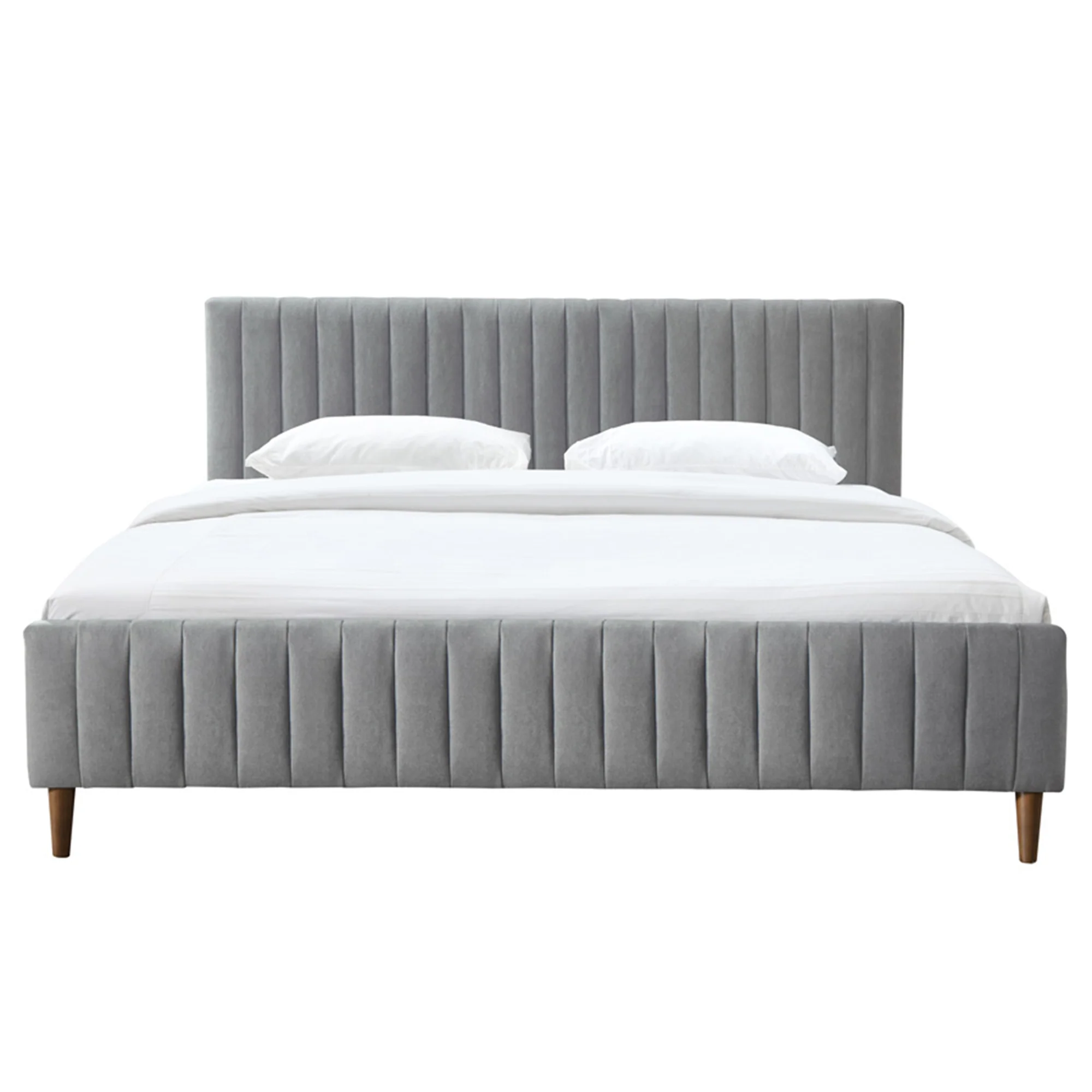 Worldwide Home Furnishings Hannah-78'' Bed-Light Grey 78" King Platform Bed 101-622K-LG - Image 2