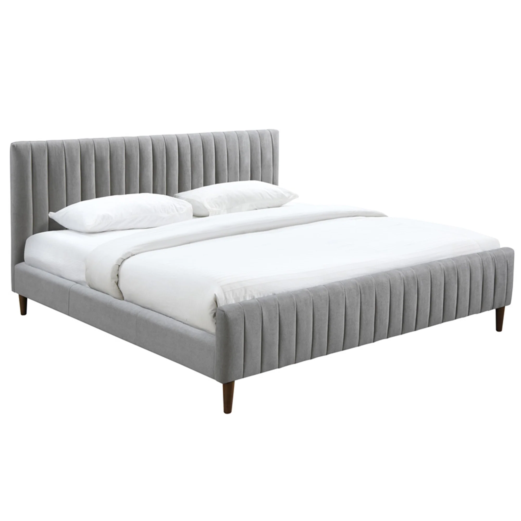 Worldwide Home Furnishings Hannah-78'' Bed-Light Grey 78" King Platform Bed 101-622K-LG - Image 3