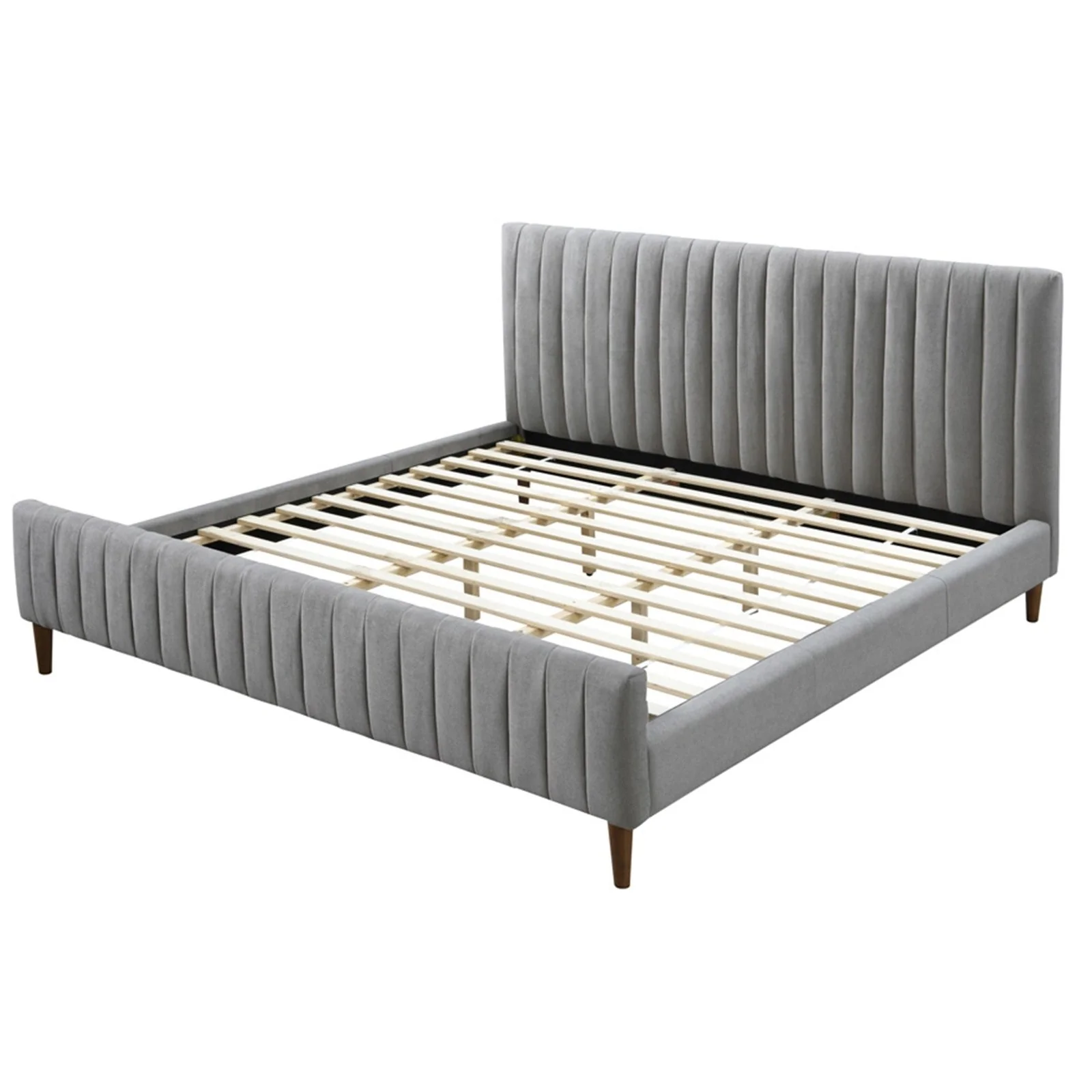 Worldwide Home Furnishings Hannah-78'' Bed-Light Grey 78" King Platform Bed 101-622K-LG - Image 4