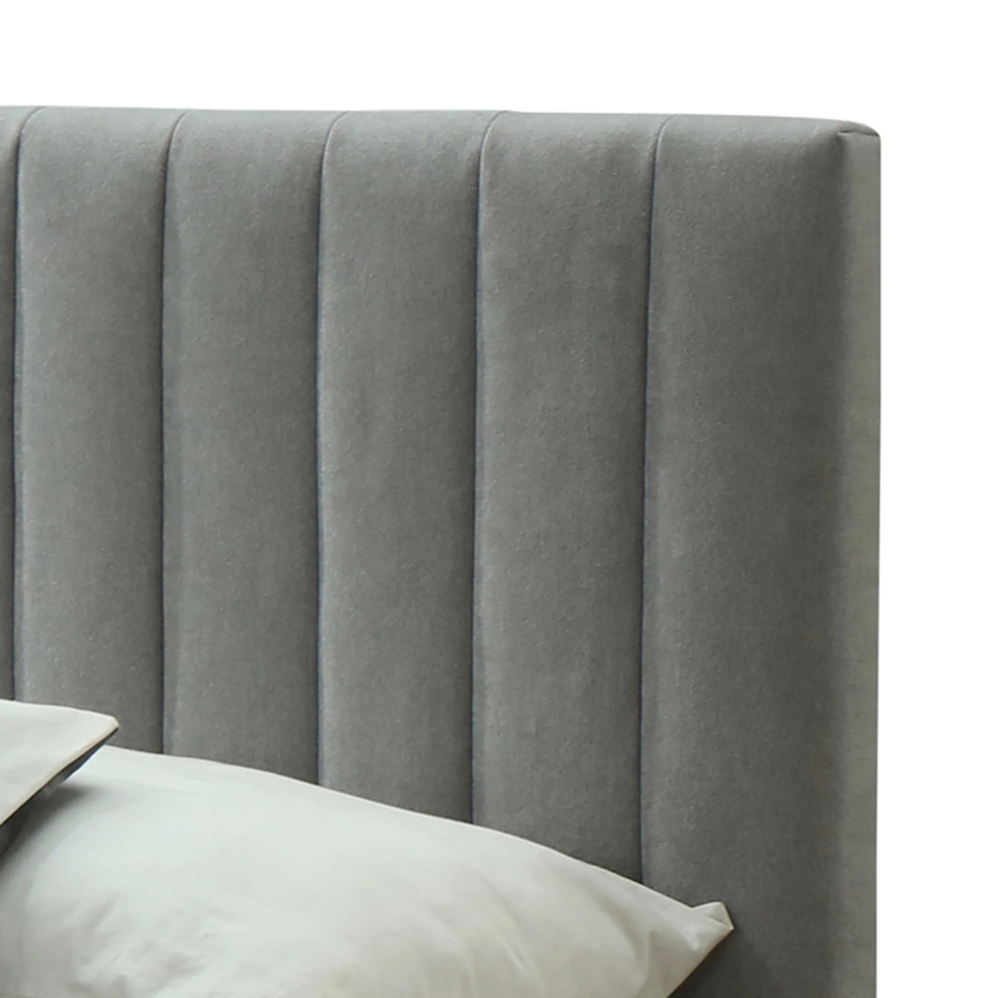 Worldwide Home Furnishings Hannah-78'' Bed-Light Grey 78" King Platform Bed 101-622K-LG - Image 5