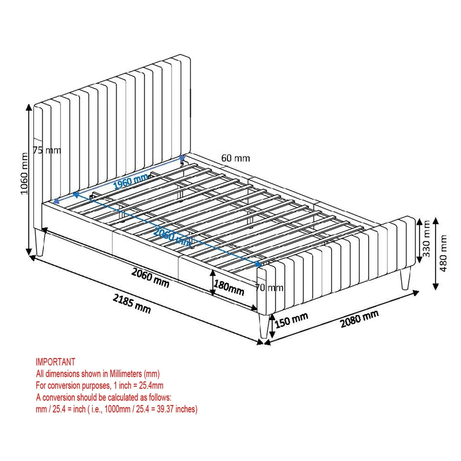 Worldwide Home Furnishings Hannah-78'' Bed-Light Grey 78" King Platform Bed 101-622K-LG - Image 8