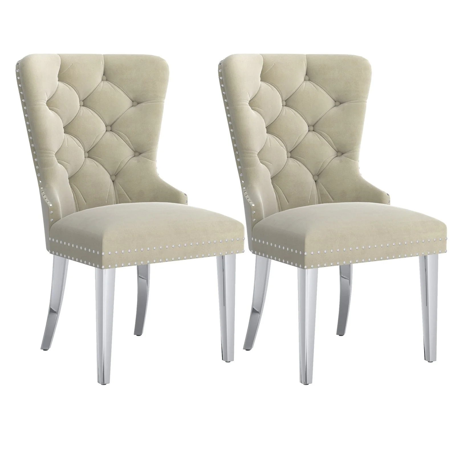 Worldwide Home Furnishings Hollis-Side Chair-Ivory Side Chair, Set Of 2 202-614IV - Image 2