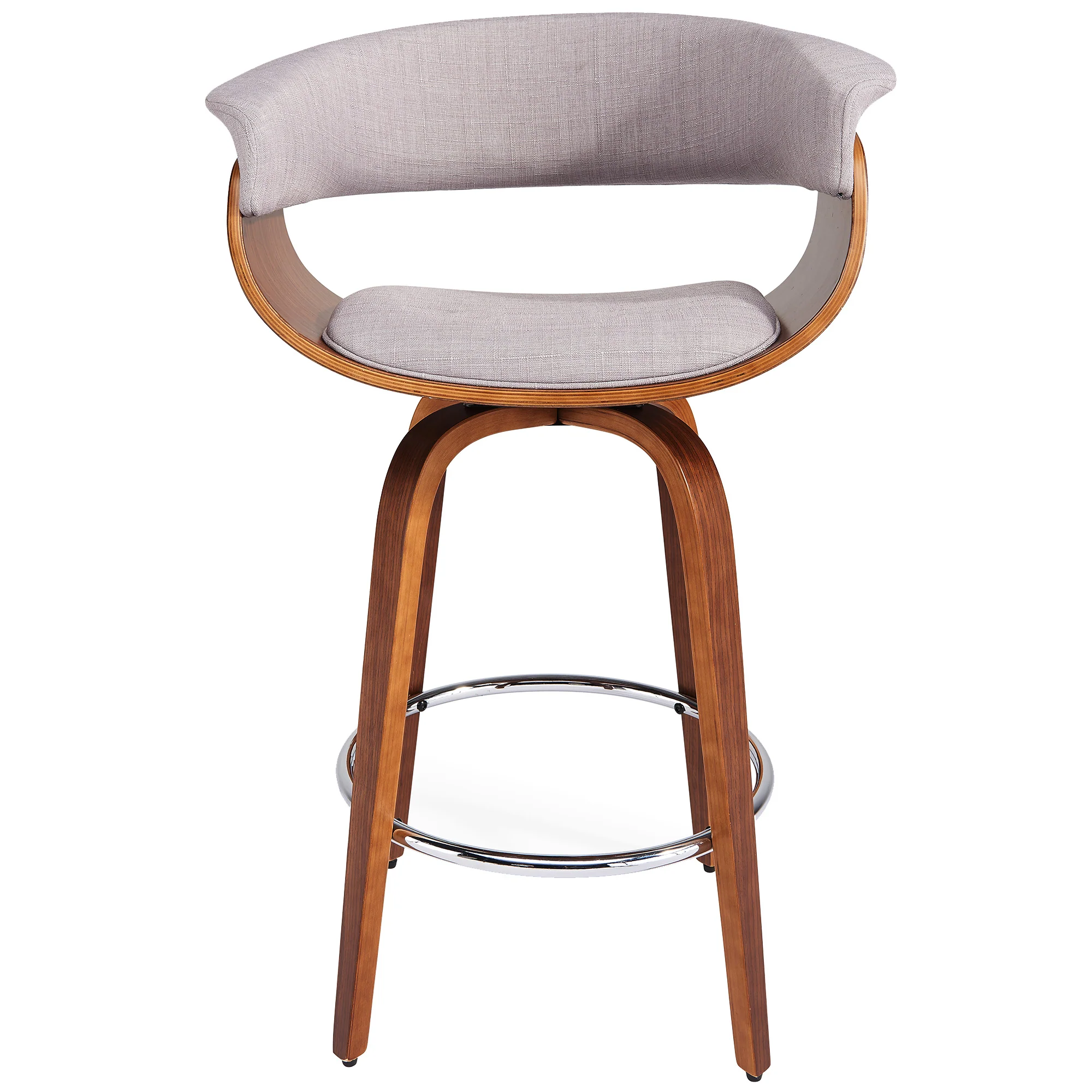 Worldwide Home Furnishings Holt-26" Counter Stool-Fabric Grey 26" Counter Stool W/Swivel 203-981GY - Image 4