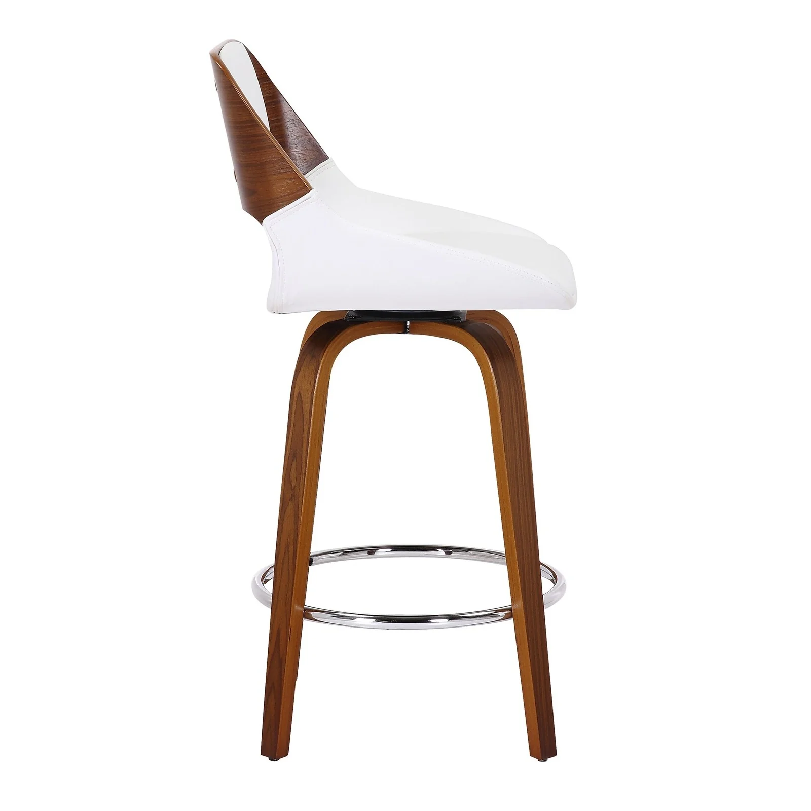 Worldwide Home Furnishings Hudson-26' Counter Stool Pu-White 26" Counter Stool W/Swivel, Faux Leather 203-582PUWT - Image 4