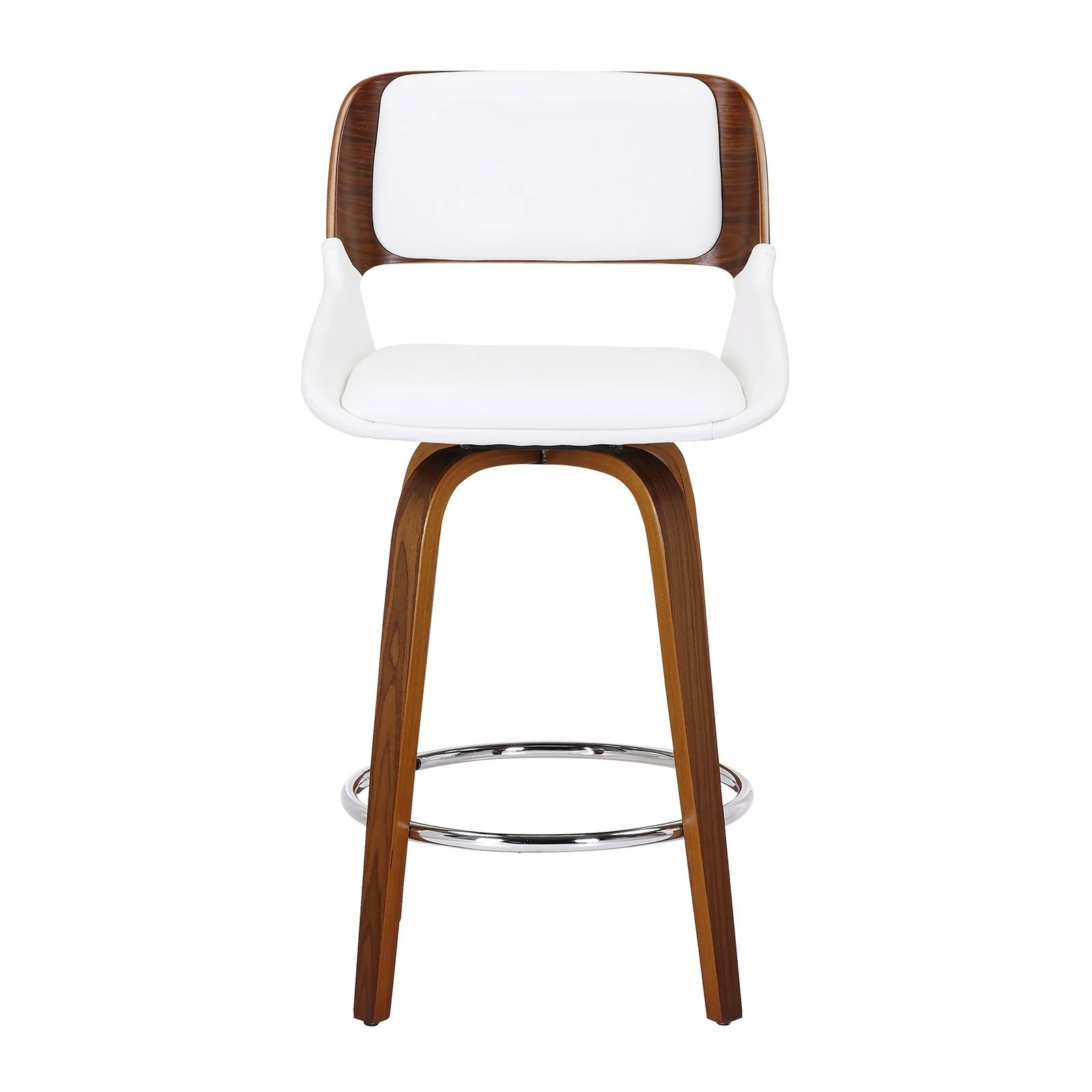 Worldwide Home Furnishings Hudson-26' Counter Stool Pu-White 26" Counter Stool W/Swivel, Faux Leather 203-582PUWT - Image 5