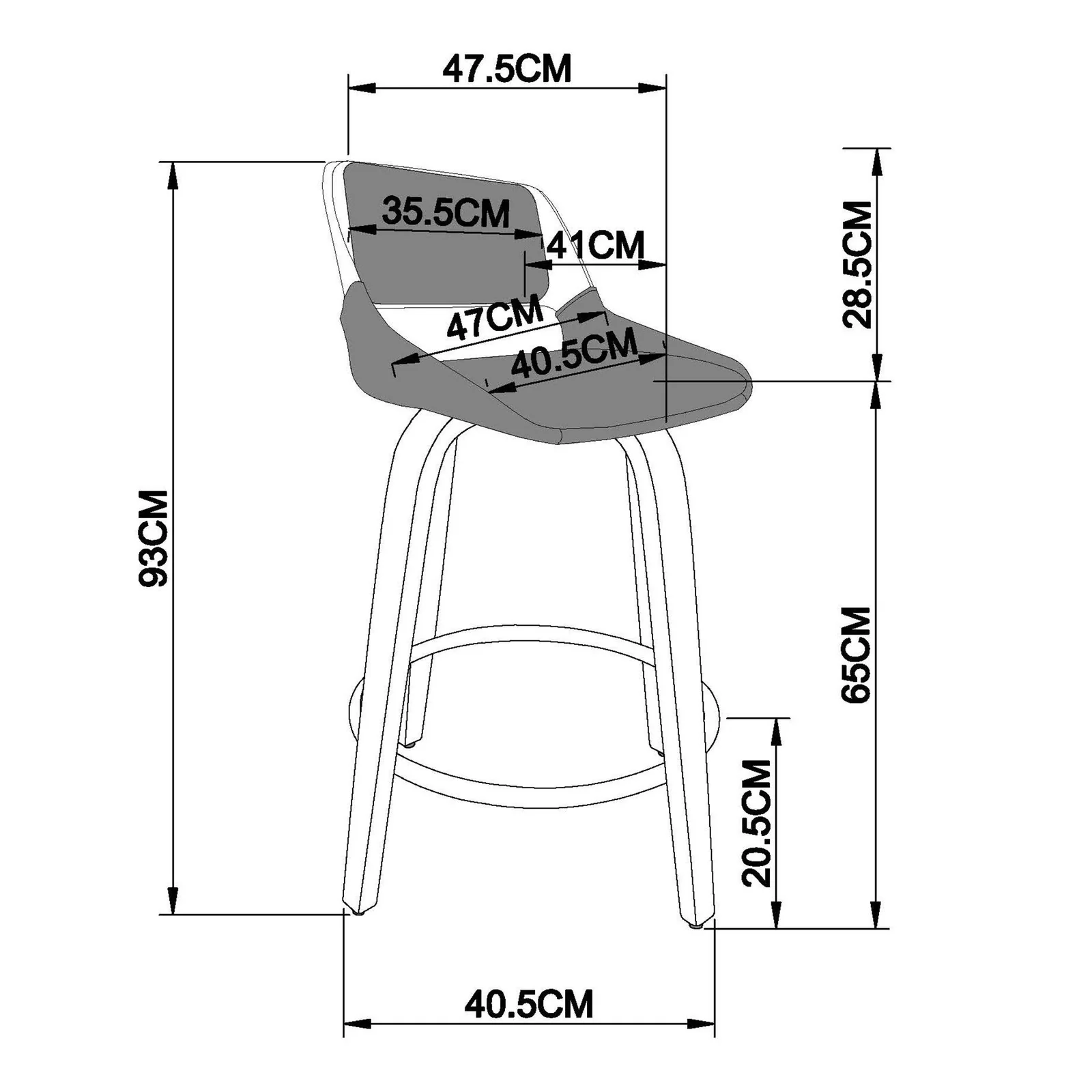 Worldwide Home Furnishings Hudson-26' Counter Stool Pu-White 26" Counter Stool W/Swivel, Faux Leather 203-582PUWT - Image 8