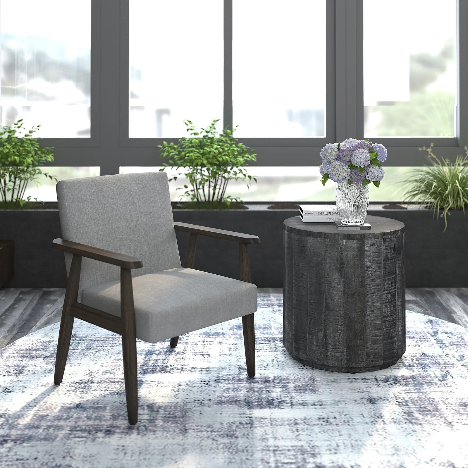 Worldwide Home Furnishings Huxly-Accent Chair-Grey Accent Chair 403-588GY