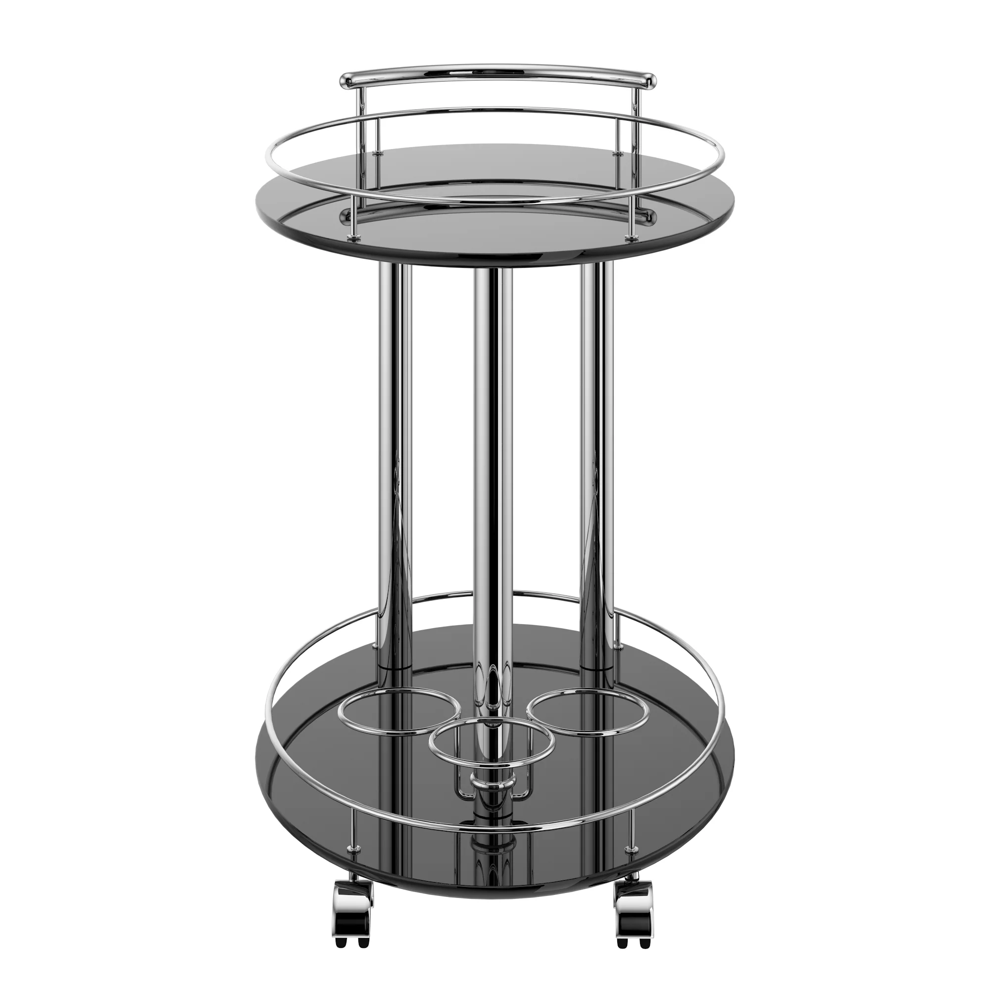 Worldwide Home Furnishings Inka-2-Tier Bar Cart-Black 2-Tier Bar Cart 556-094BK - Image 3