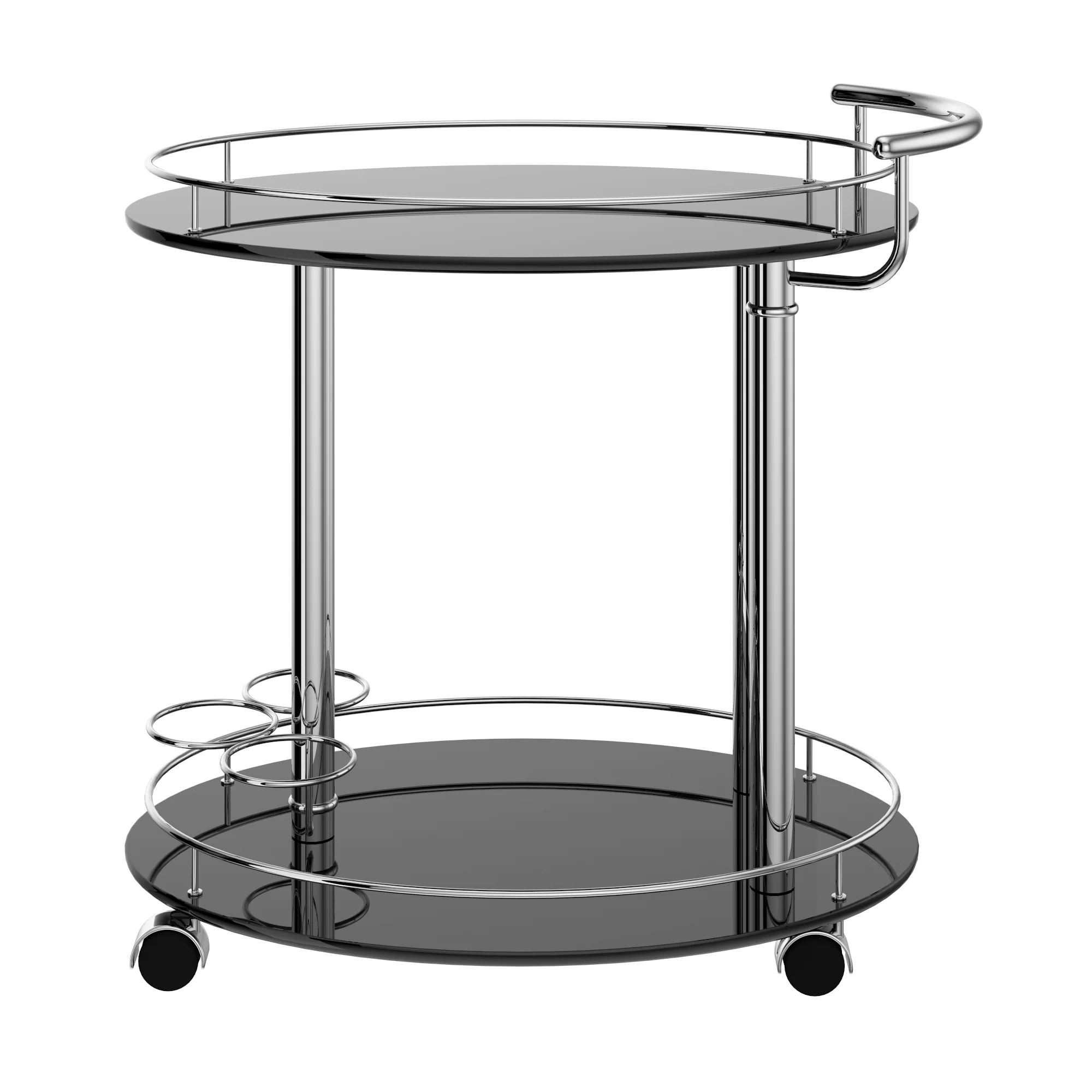 Worldwide Home Furnishings Inka-2-Tier Bar Cart-Black 2-Tier Bar Cart 556-094BK - Image 4